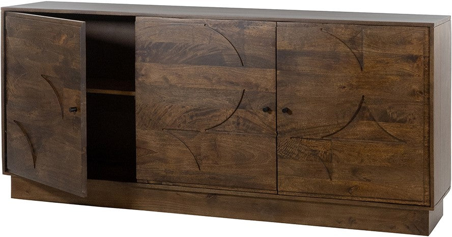 Dressoir 180 met 3 deuren, Mango Brown Walnut