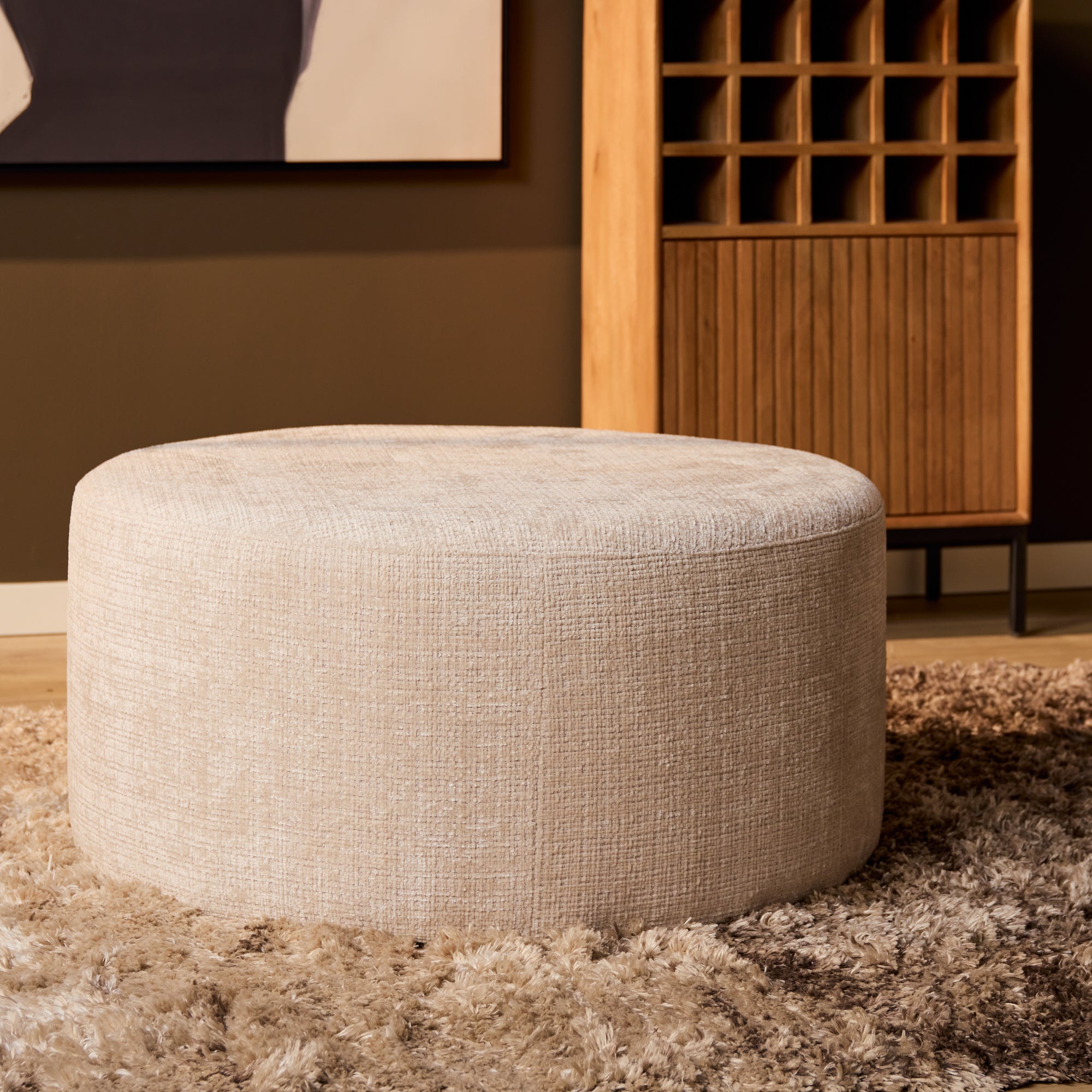 My Sofa Hocker | Rond | 80 cm | Cremona 02 |  Beige