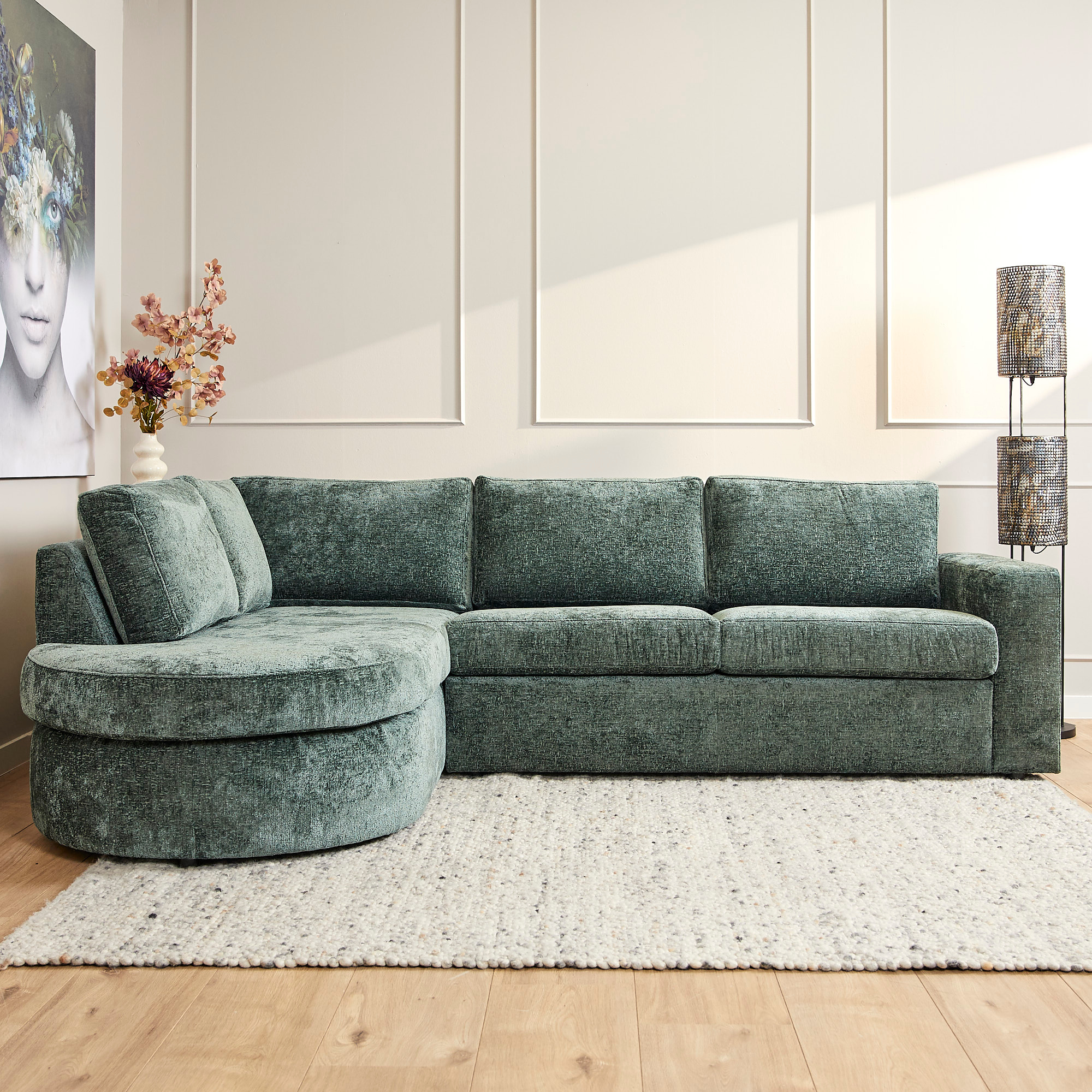Alma | Divan Links + 2,5 zits | Green