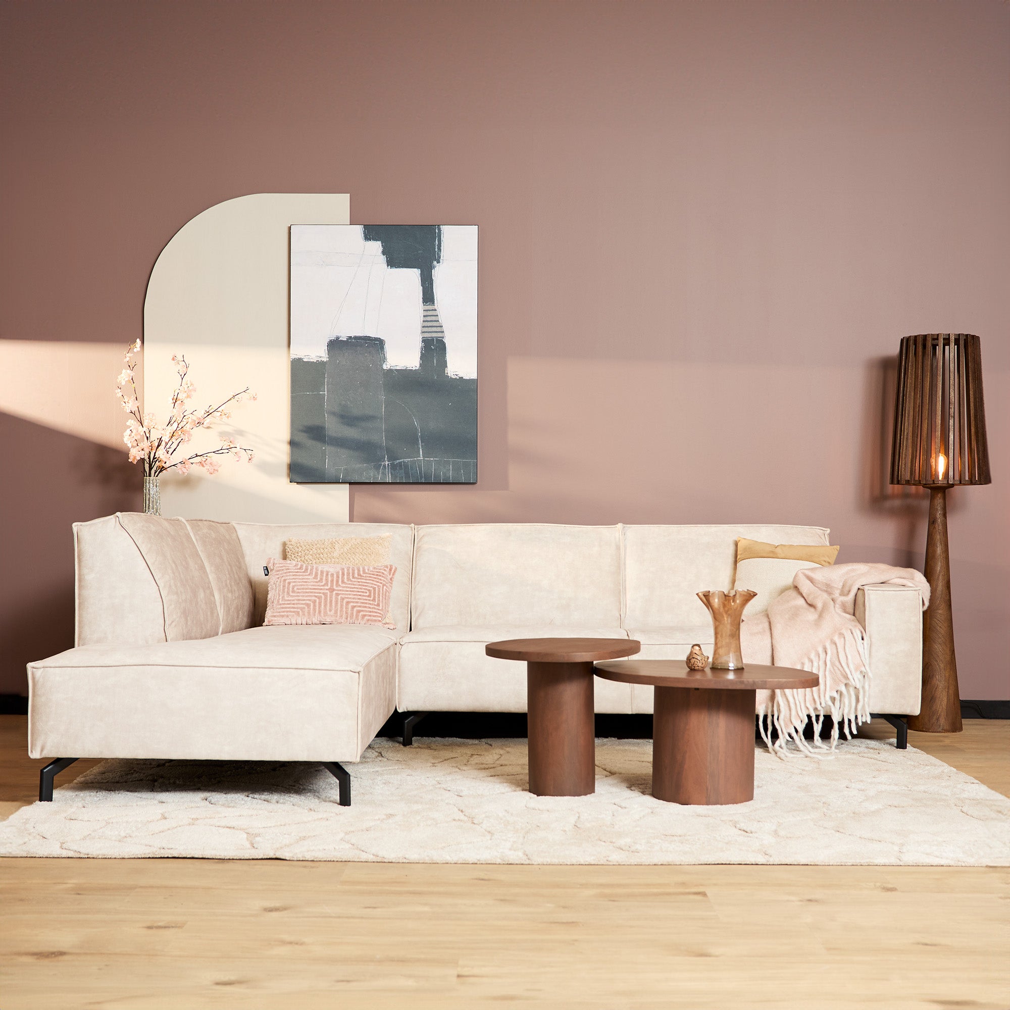 Floris | Divan Links + 2,5 zits | Velvet Beige