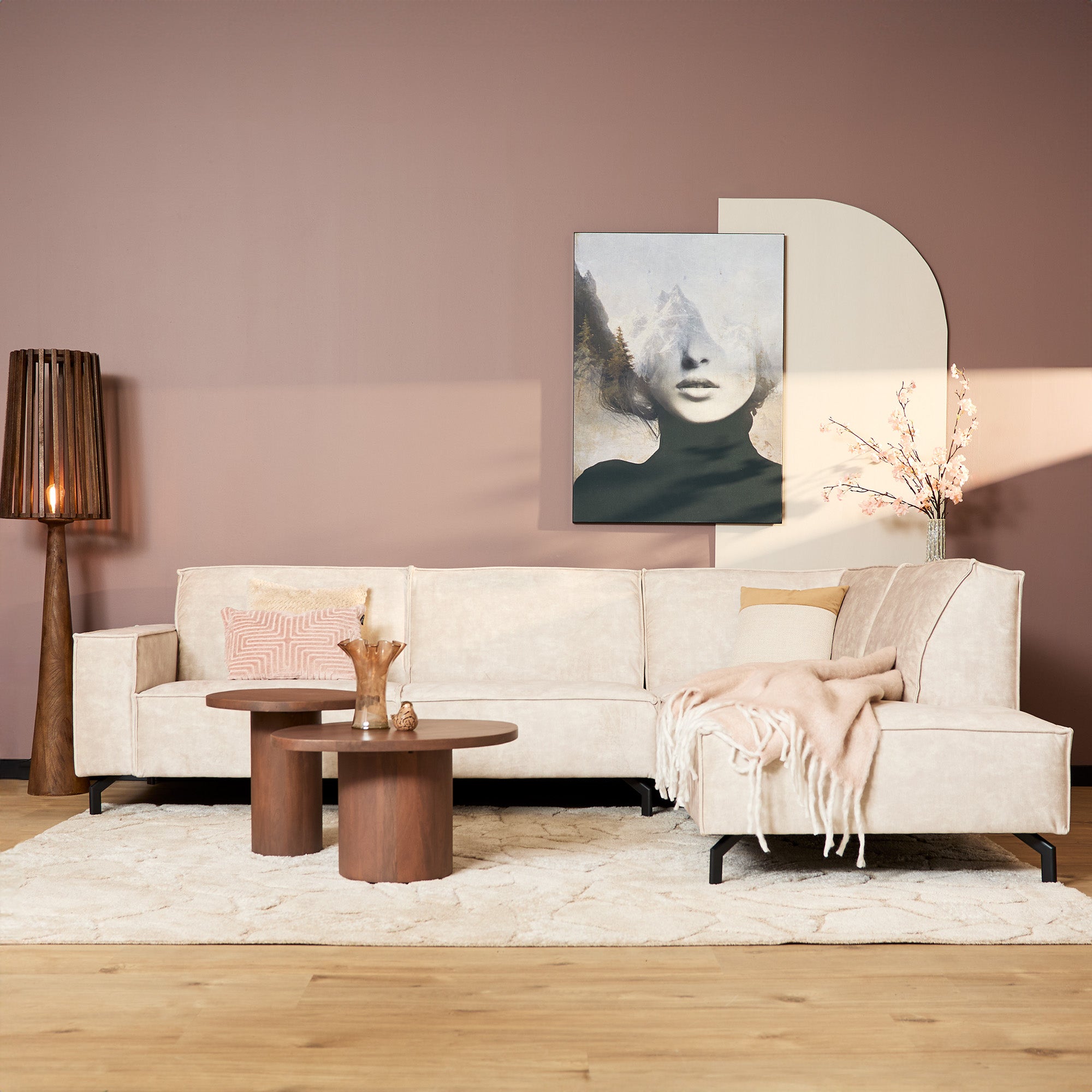 Floris| 2,5 zits + Divan Rechts | Velvet Beige