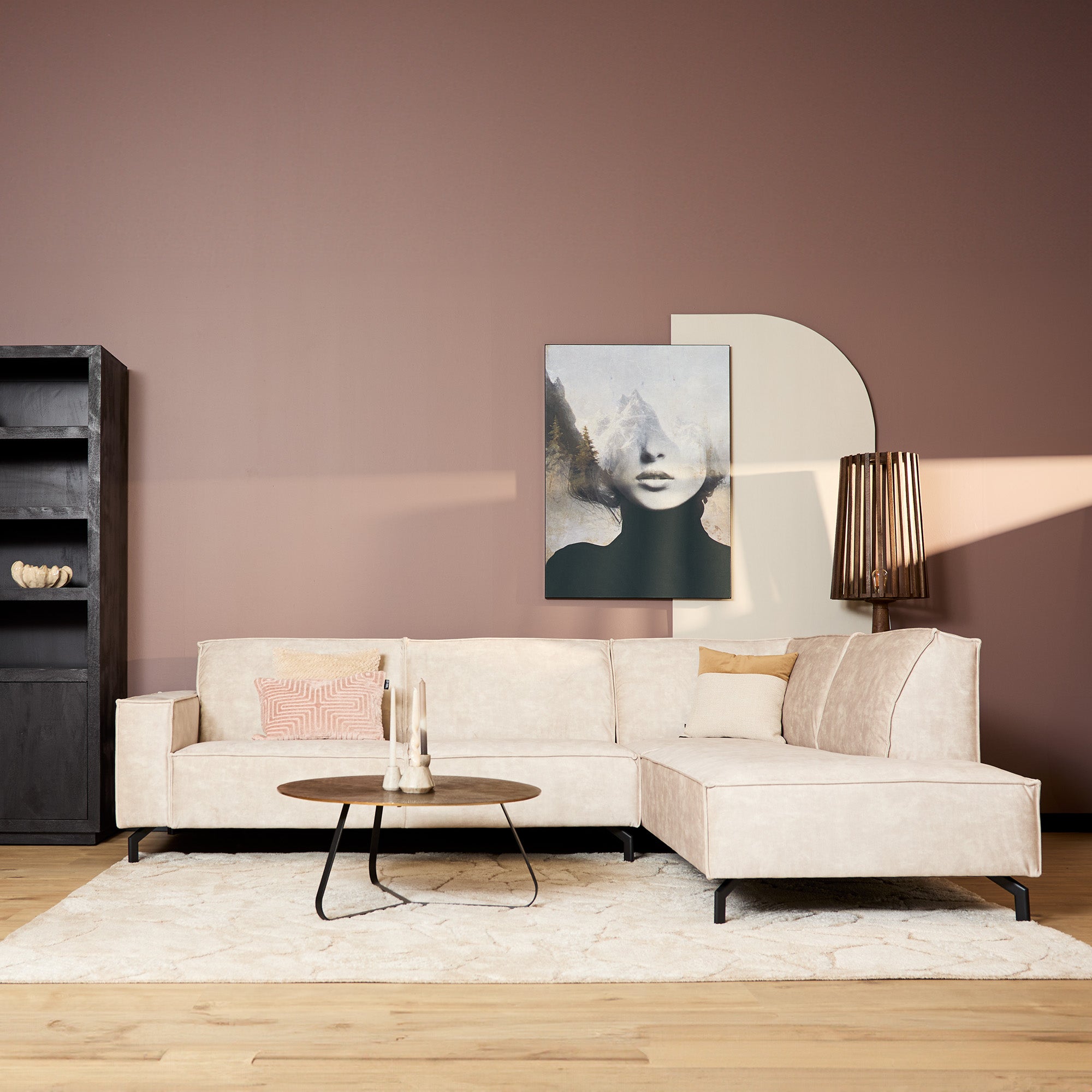 Floris| 2,5 zits + Divan Rechts | Velvet Beige