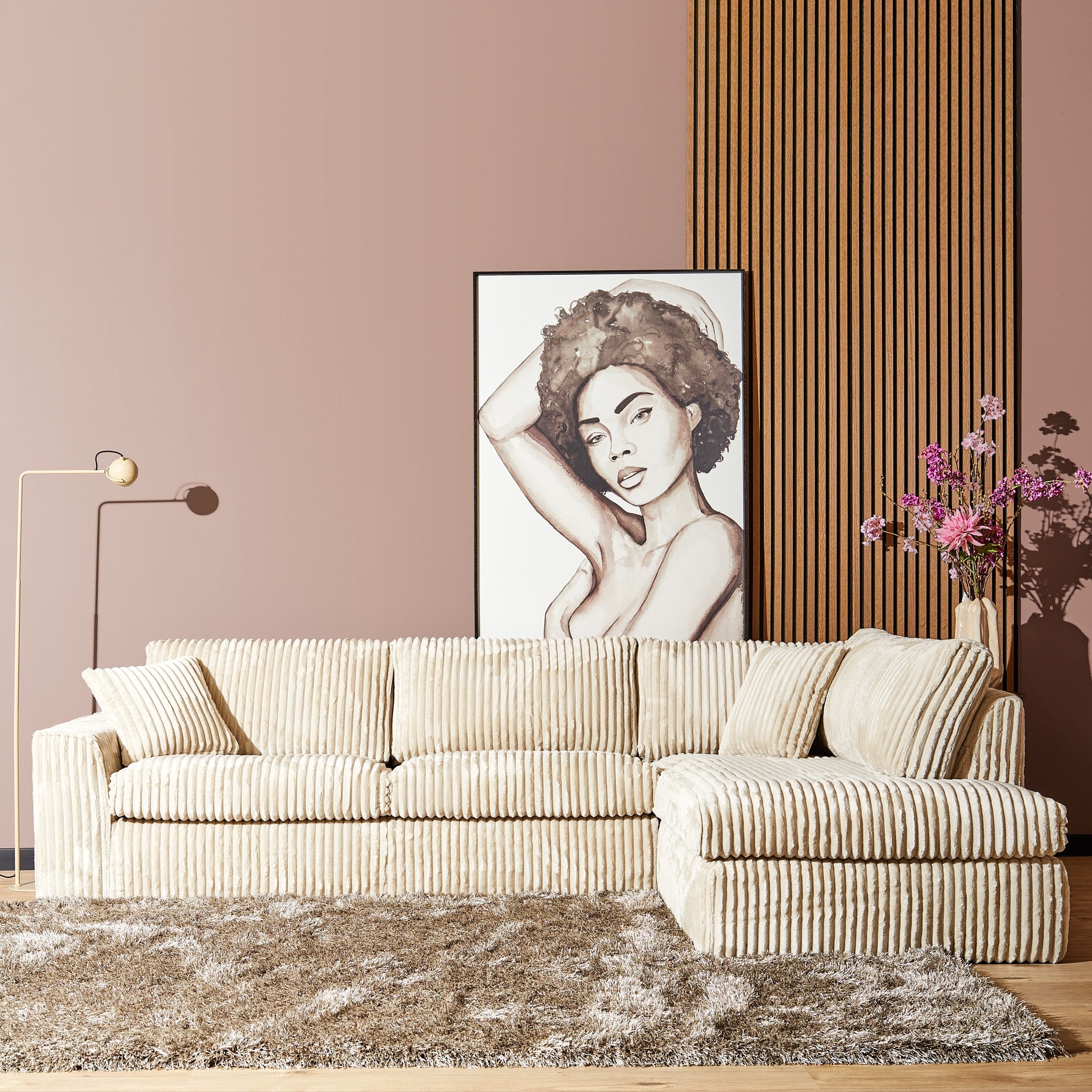 Teddy | 2,5 zits + Divan Rechts | Beige