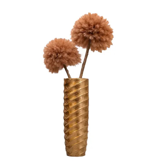Dubbele bruine pampa in gouden design pot