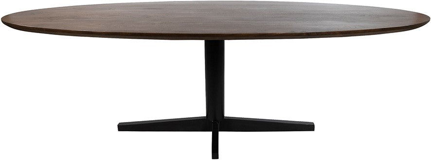 Ovale eetkamertafel 160cm, Mango Brown Walnut