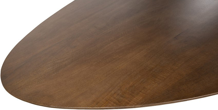 Eetkamertafel 240, ovaal, poot Black, Mango Brown Walnut