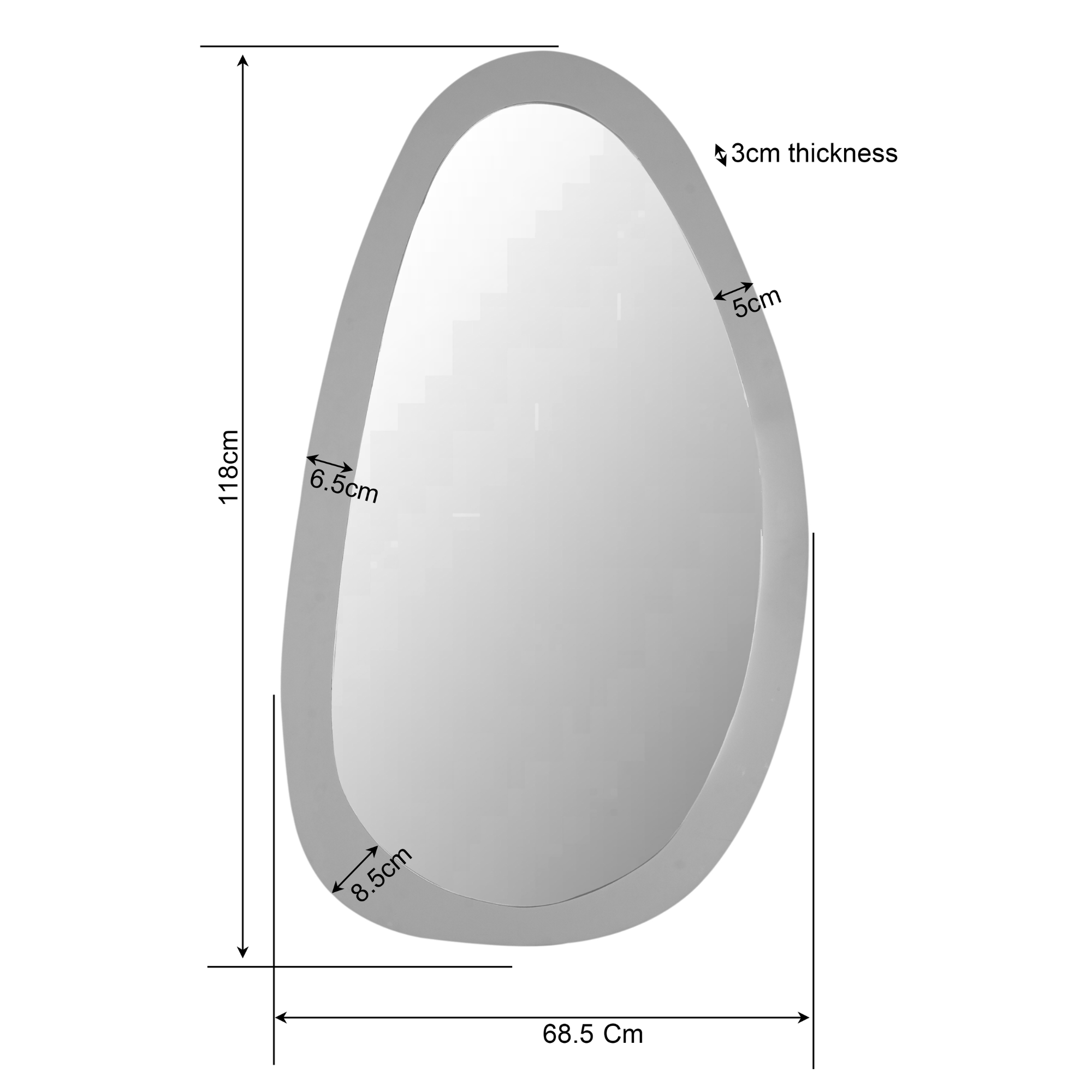 Spiegel Lou | 70 cm | Bruin