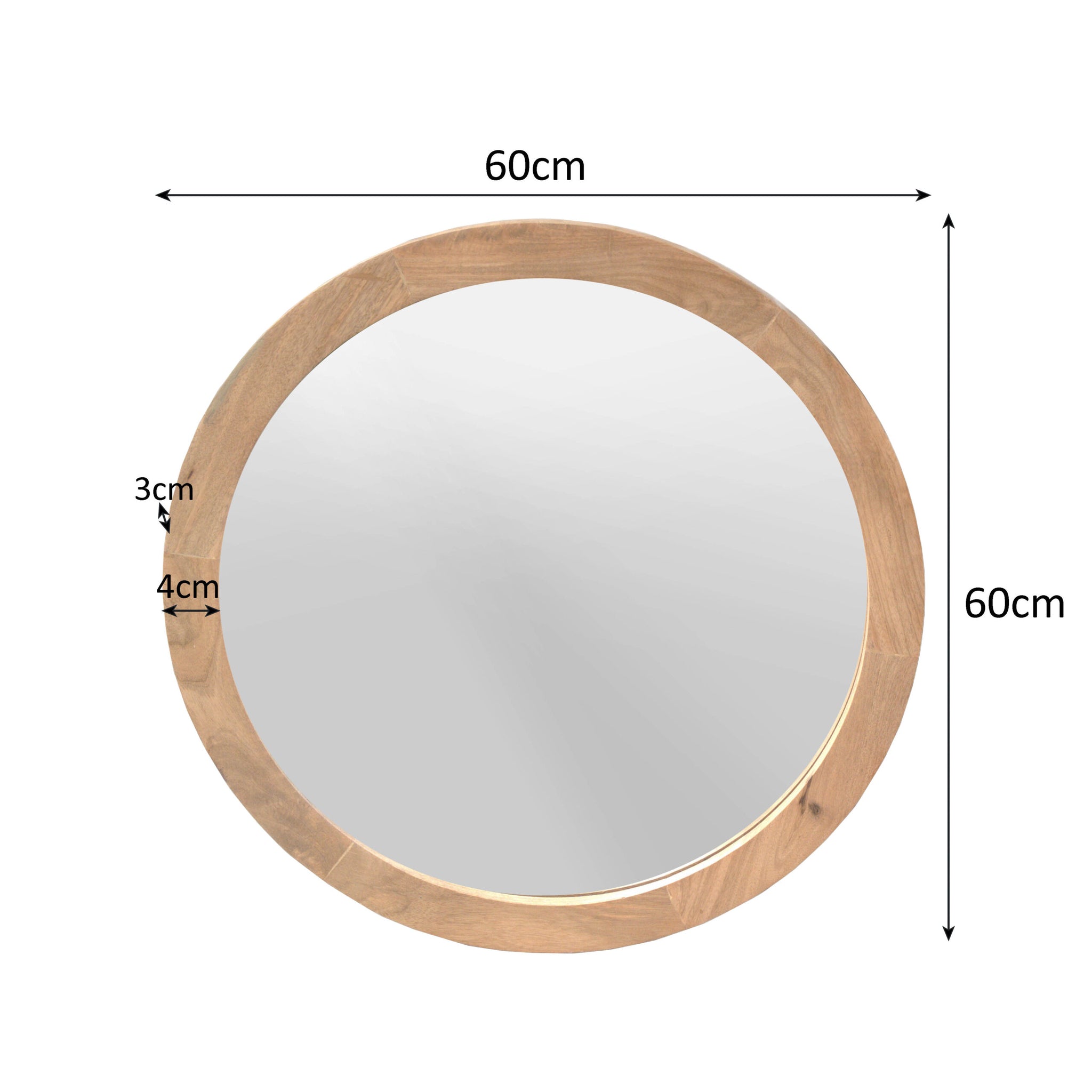 Ronde spiegel Dide Naturel Mangohout 60 cm