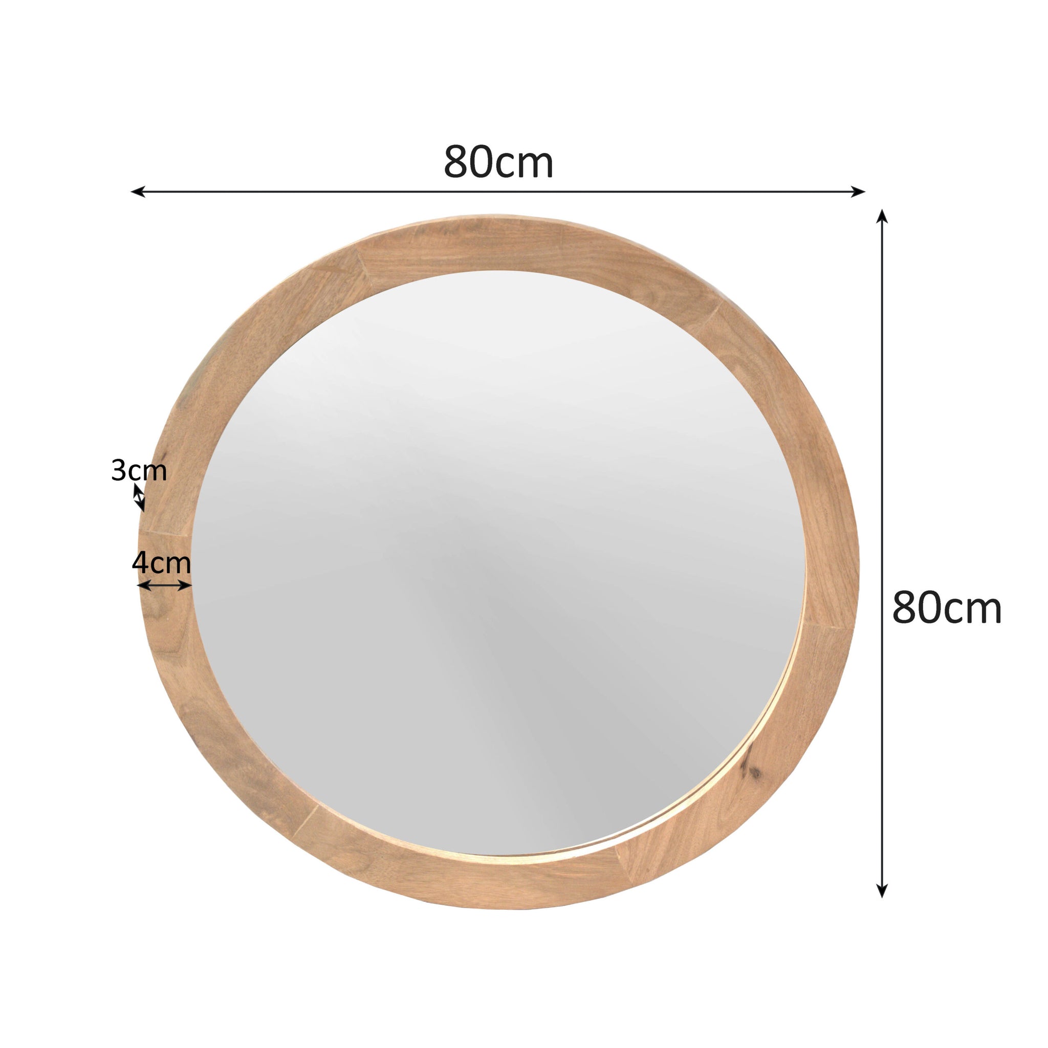 Ronde spiegel Dide Naturel Mangohout 80 cm