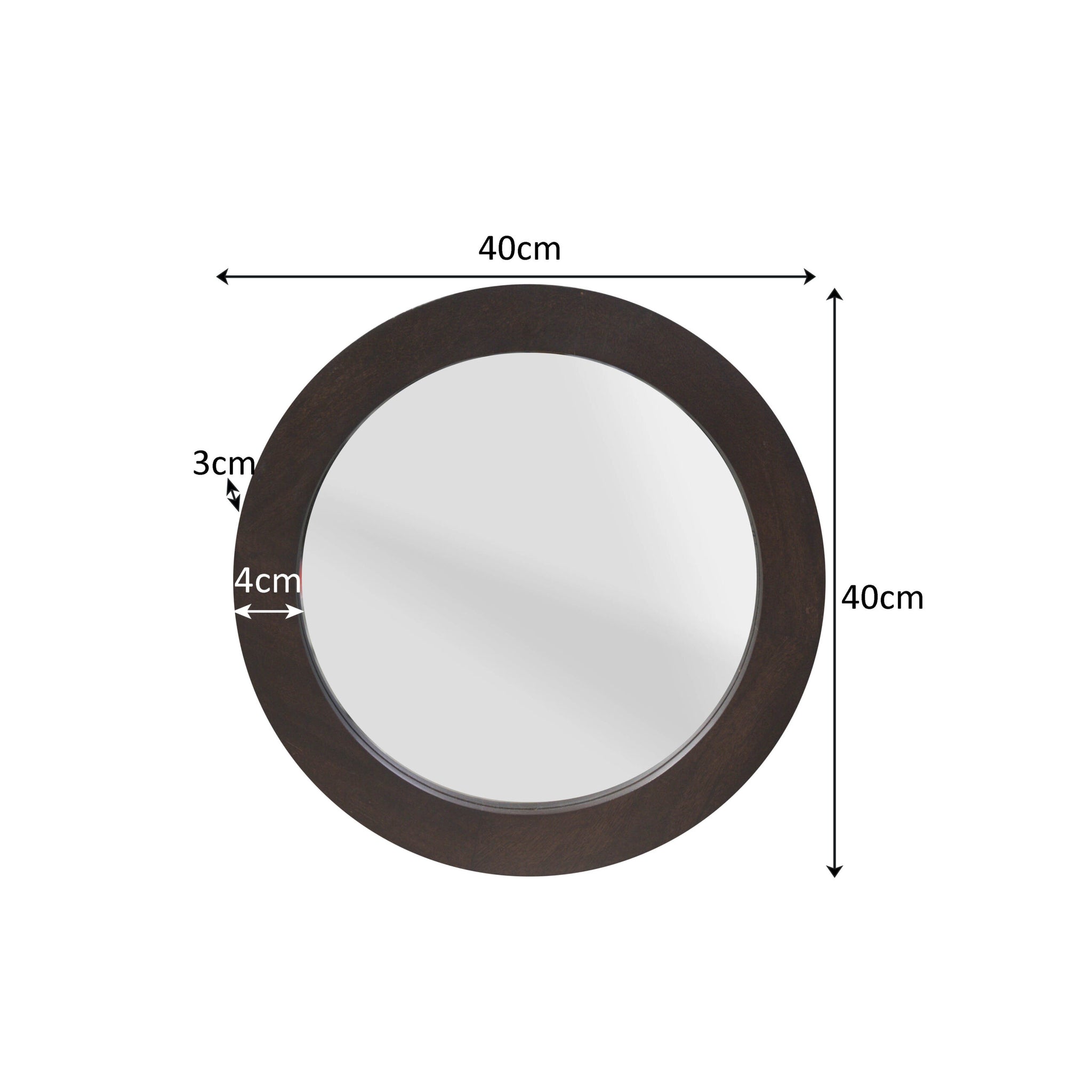 Ronde spiegel Dide Bruin Mangohout 40 cm