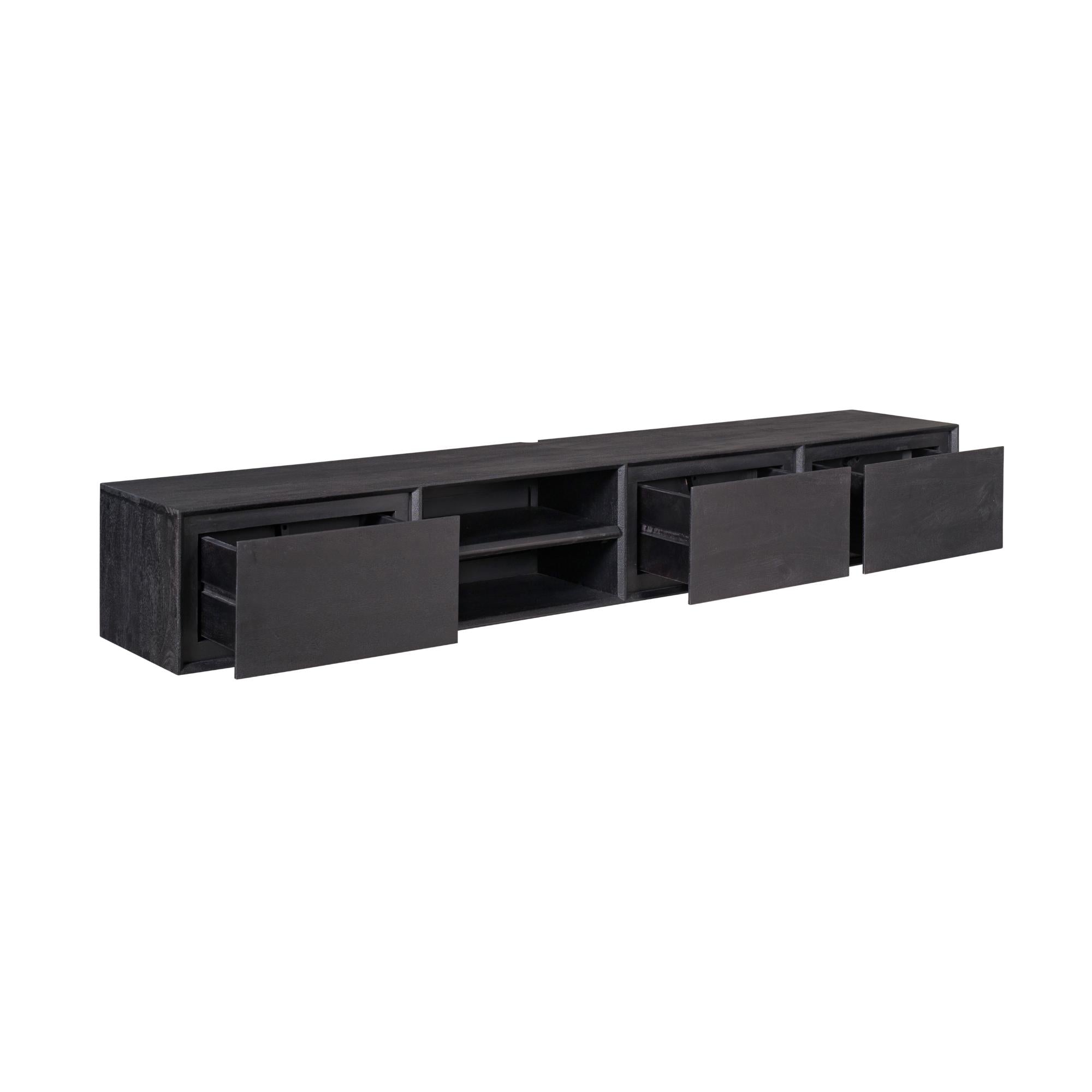 Zwevend tv meubel Ambiance Black | 200 cm
