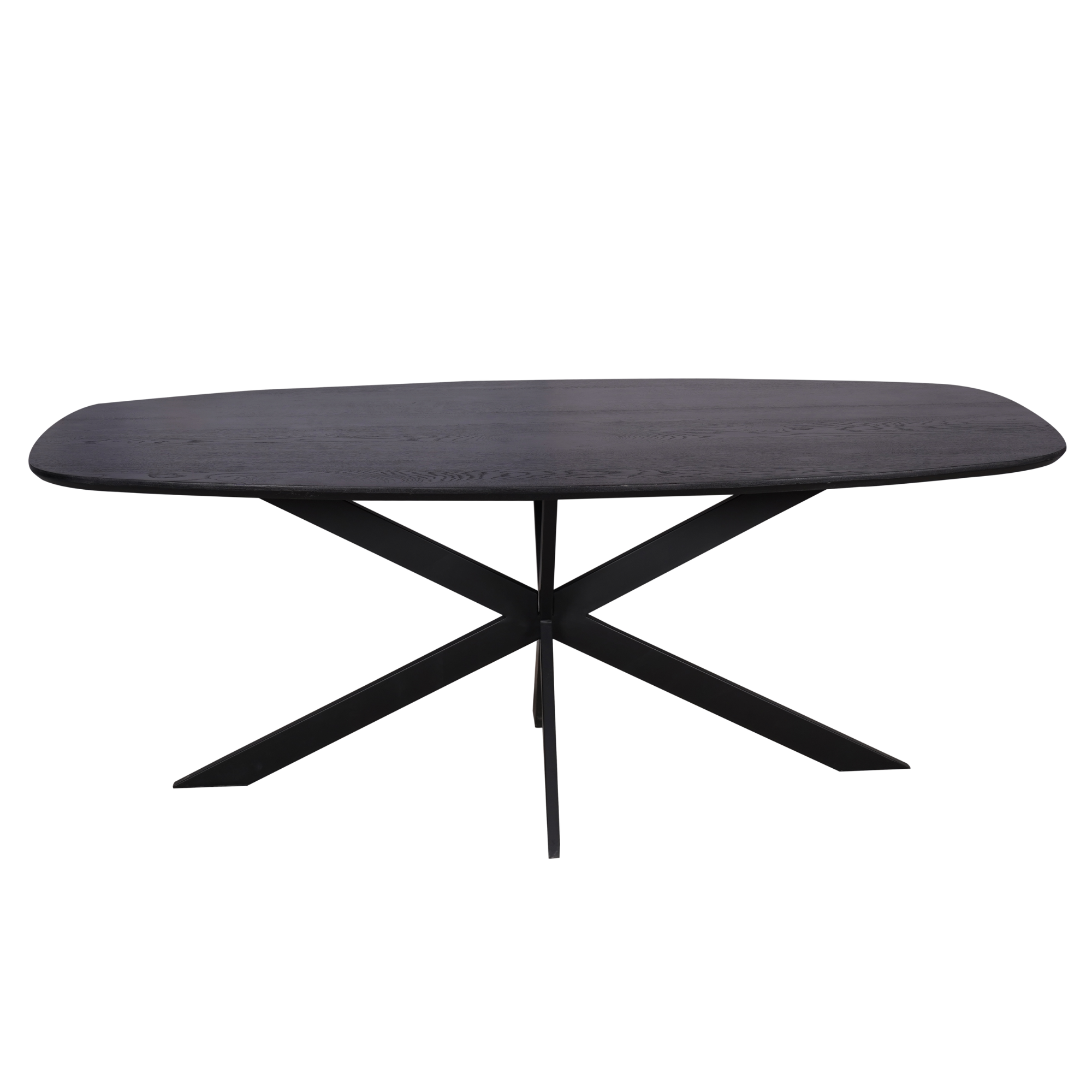 Eiken eettafel Ferris | Deens Ovaal 200 cm | Zwart
