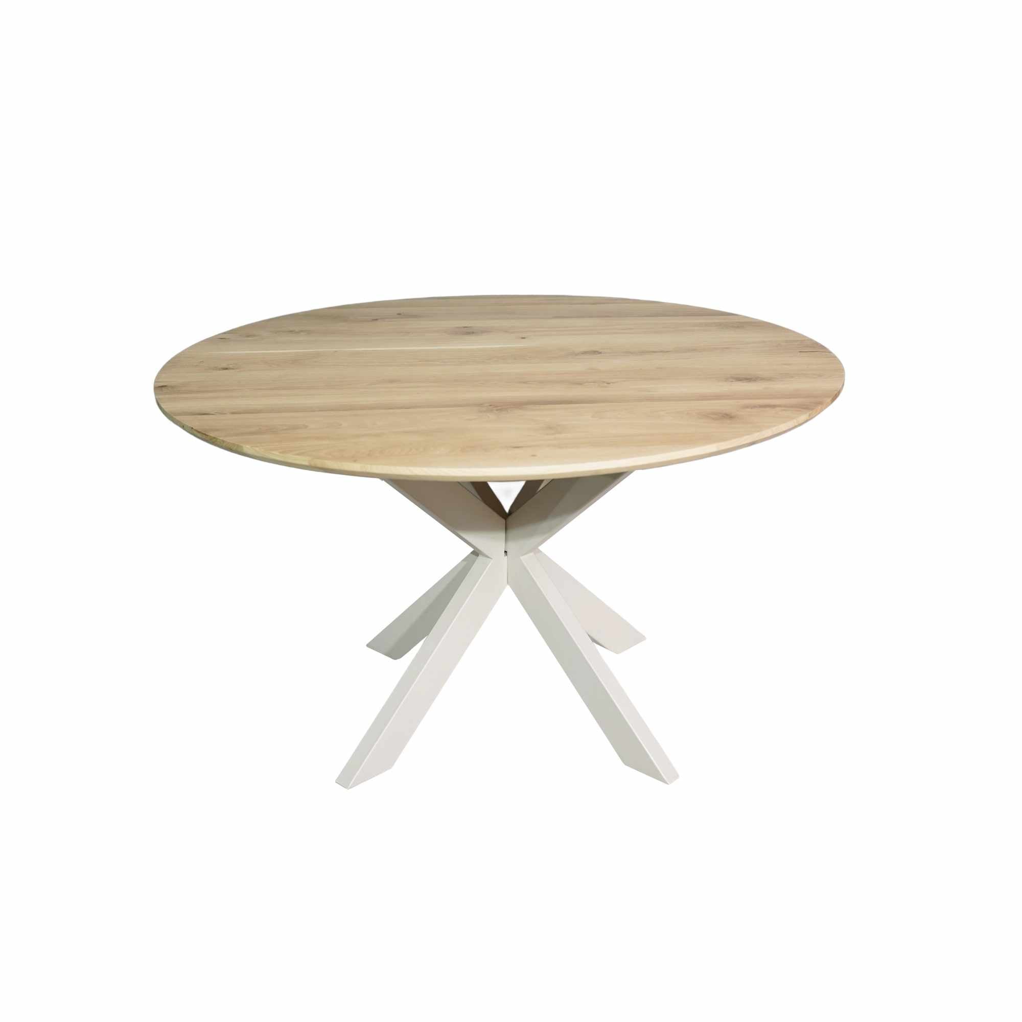Eiken eettafel Ferris | Rond 130 cm | Naturel | Poot Sand