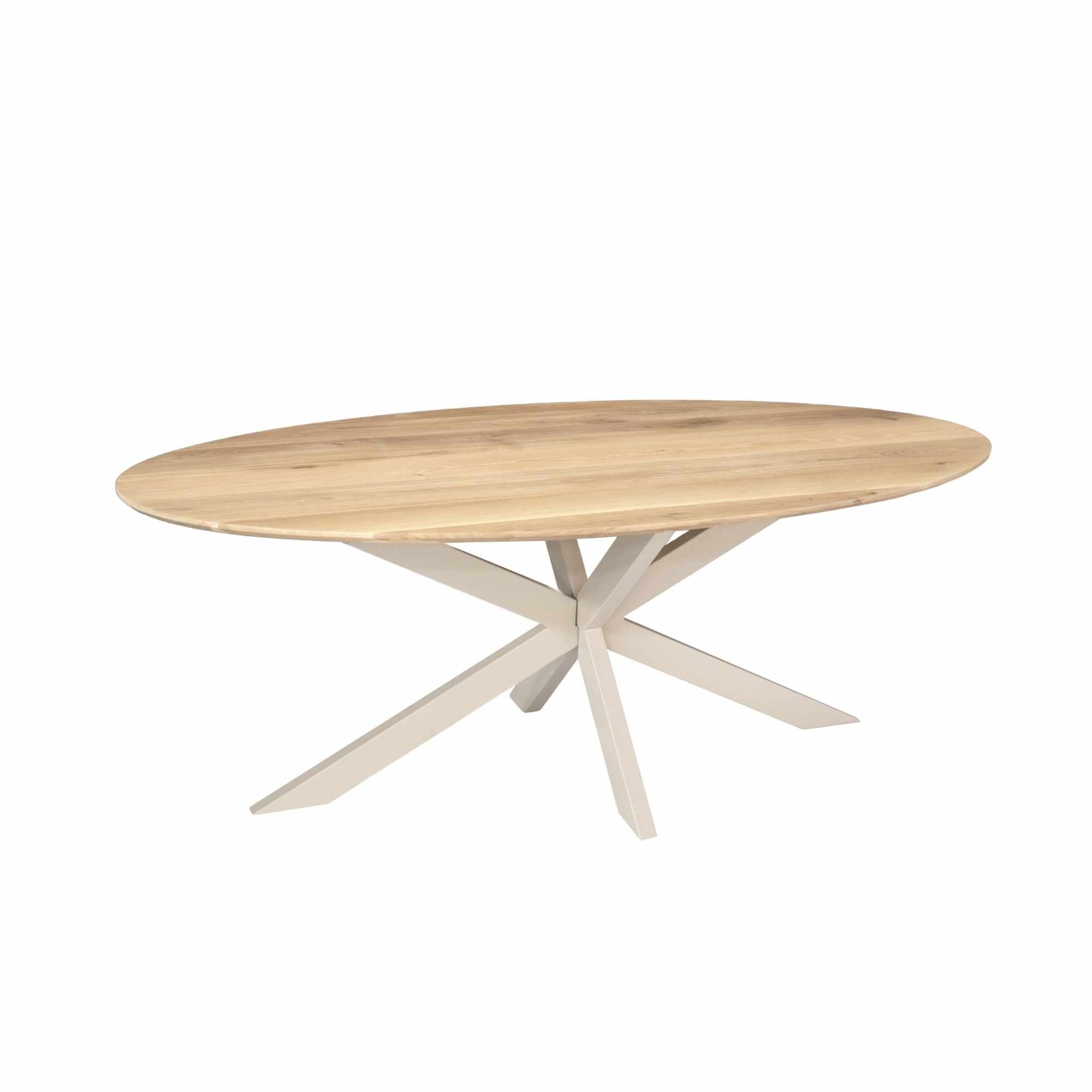 Eiken eettafel Ferris | Ovaal 210 cm | Naturel | Poot Sand