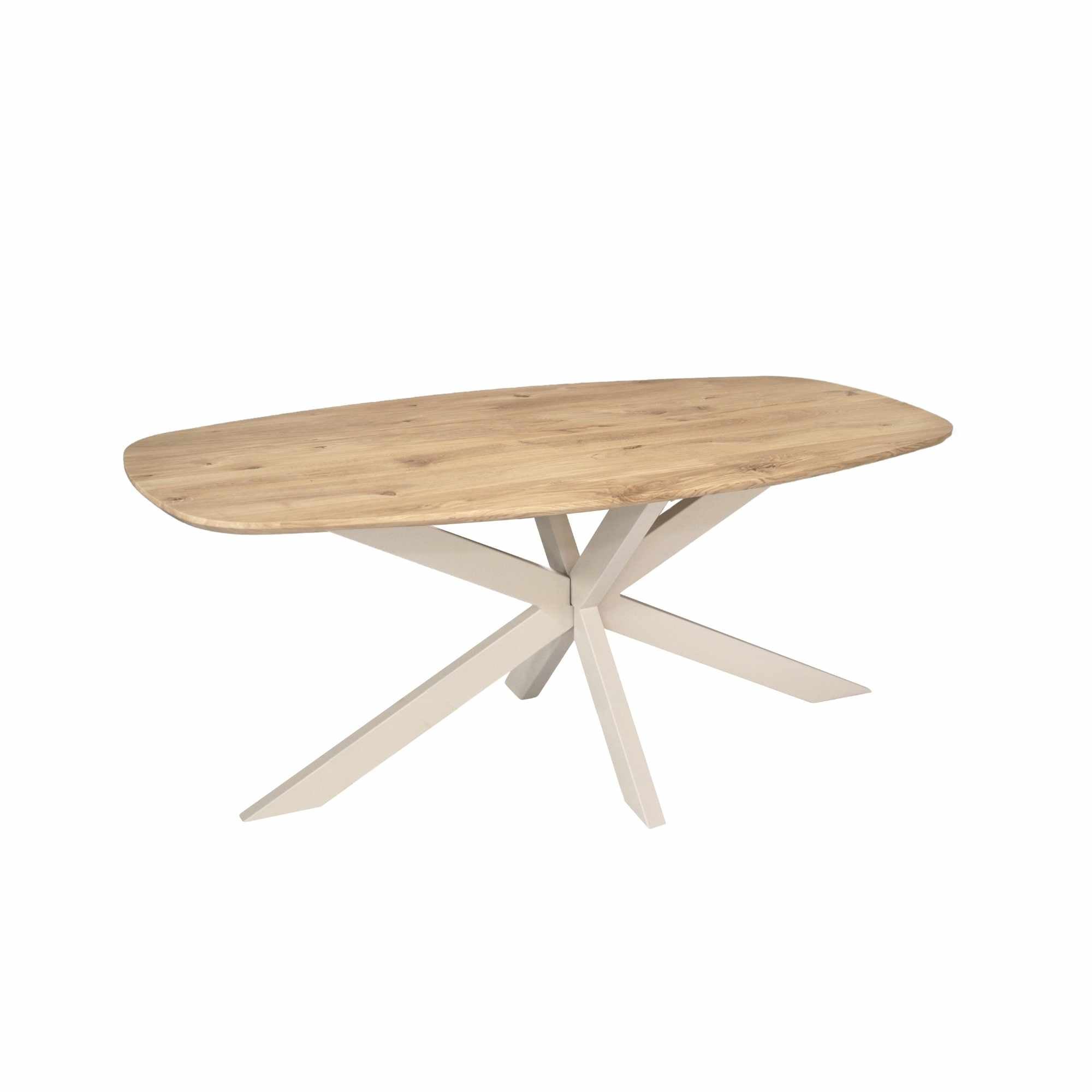Eiken eettafel Ferris | Deens Ovaal 180 cm | Naturel | Poot Sand