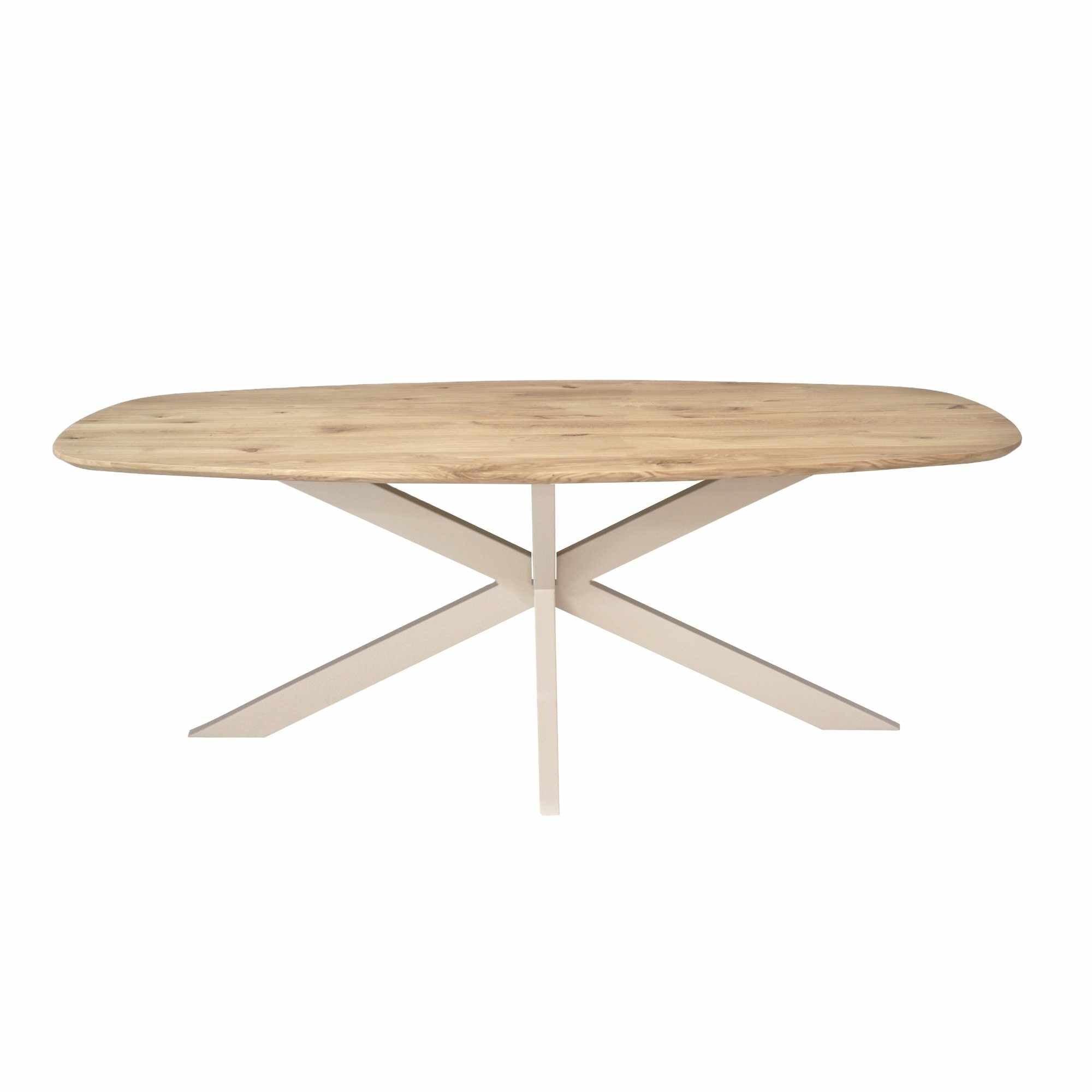 Eiken eettafel Ferris | Deens Ovaal 200 cm | Naturel | Poot Sand