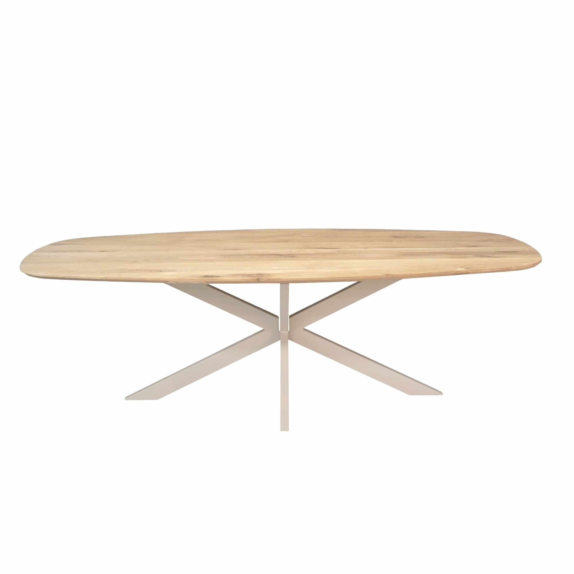 Eiken eettafel Ferris | Deens Ovaal 240 cm | Naturel | Poot Sand