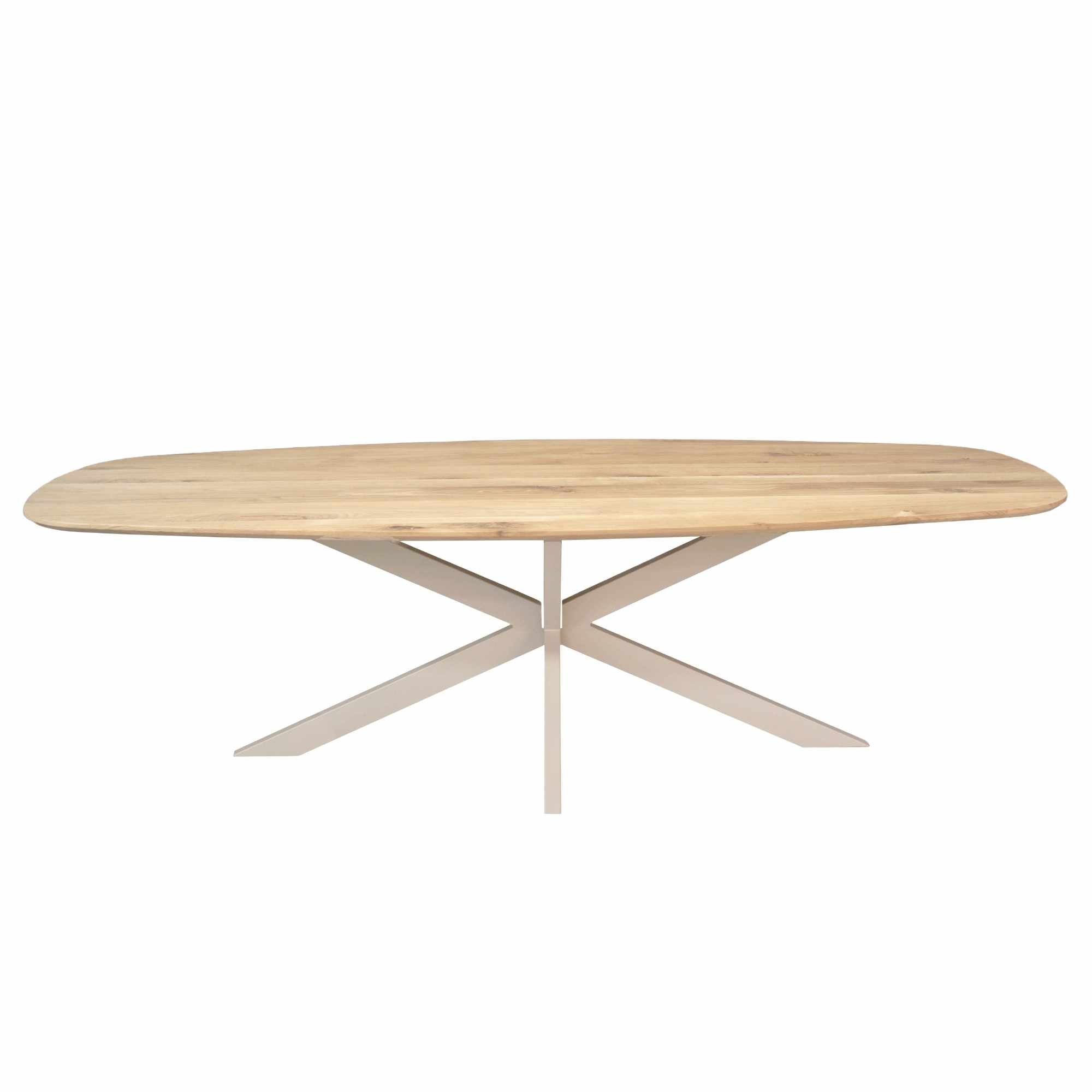 Eiken eettafel Ferris | Deens Ovaal 280 cm | Naturel | Poot Sand