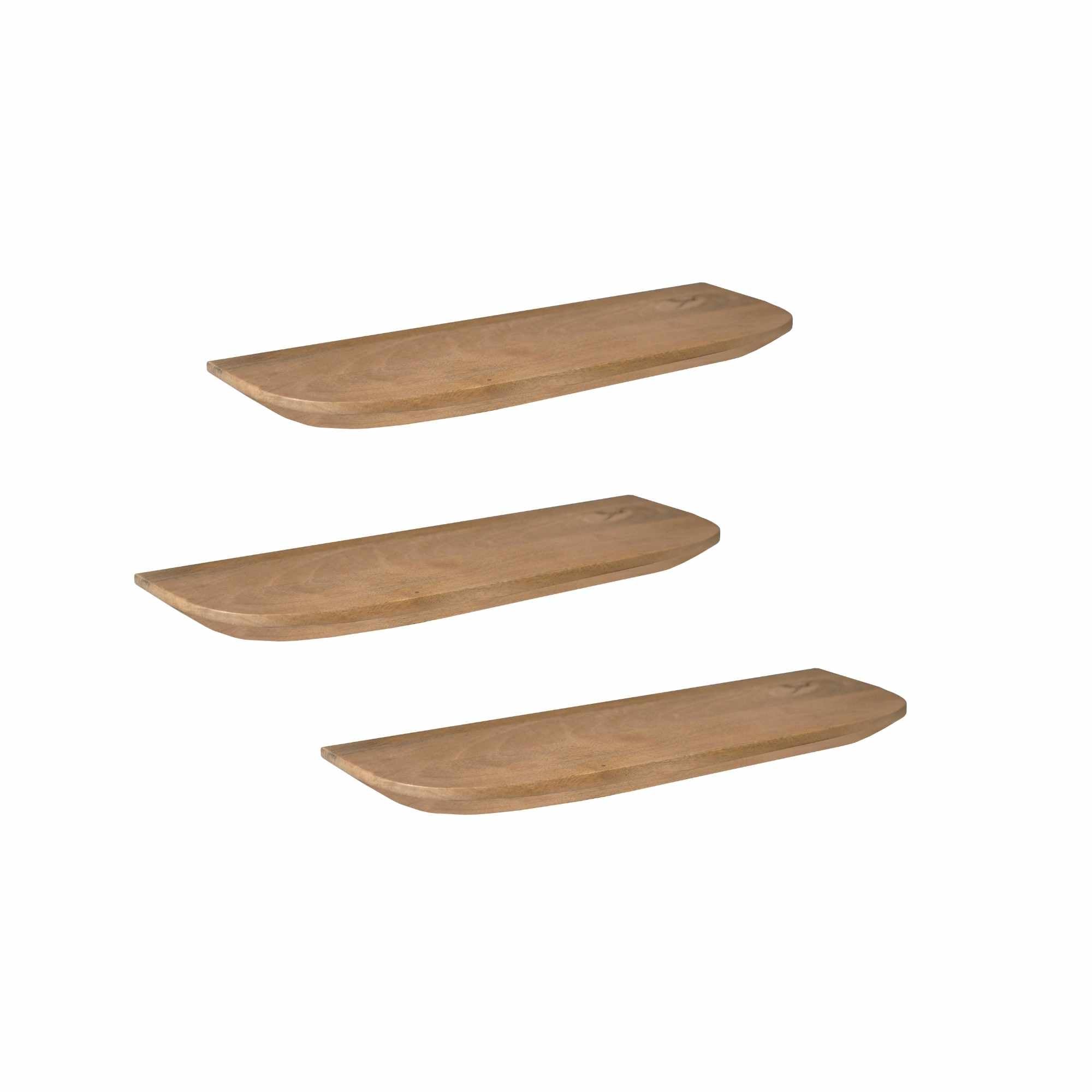Wandplank Gusta Licht mango | 60 cm | Set van 3