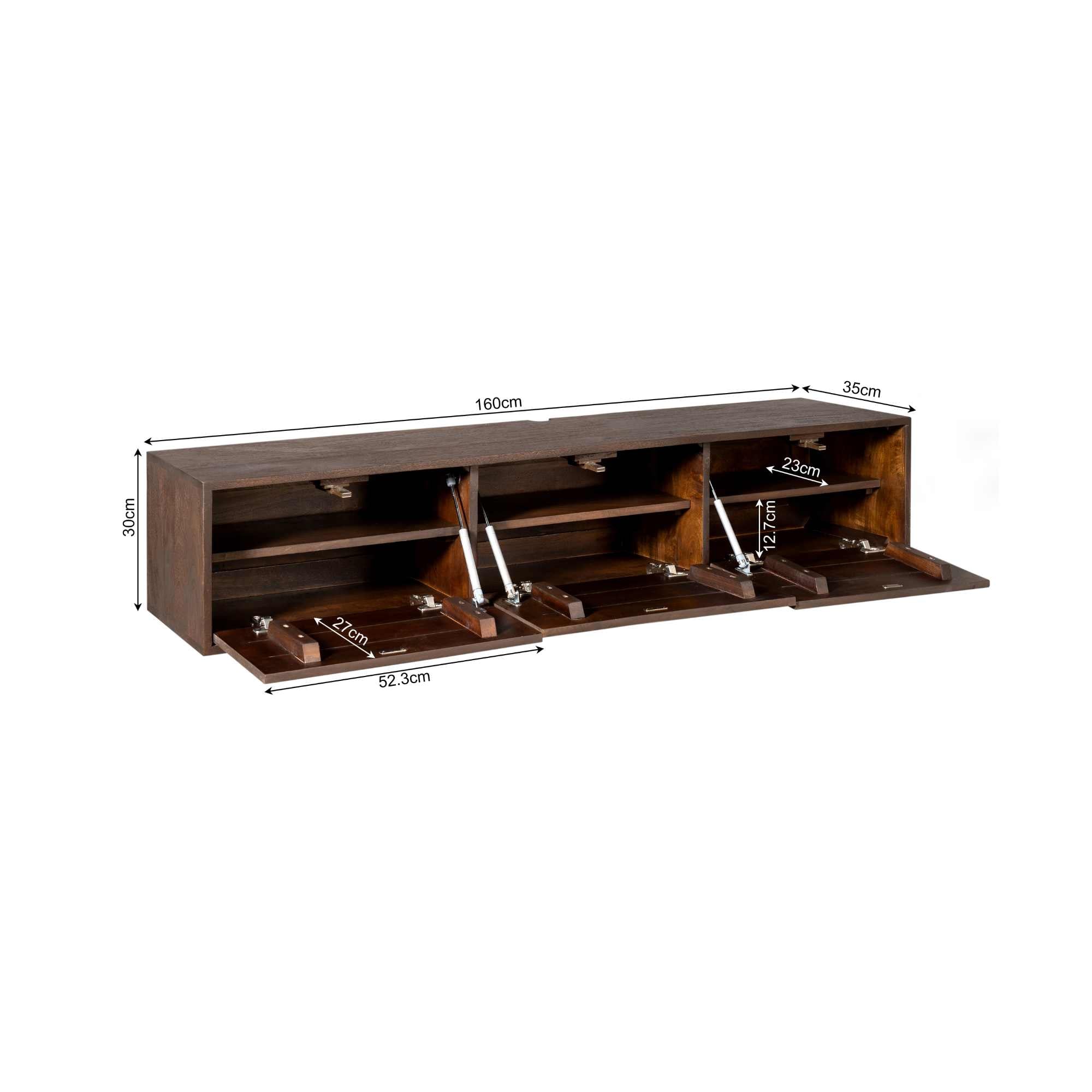 Zwevend tv meubel Vision bruin | 160 cm