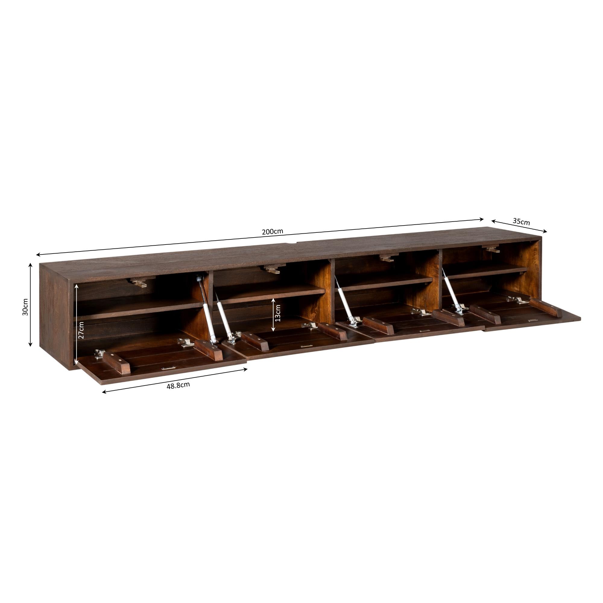 Zwevend tv meubel Vision bruin | 200 cm