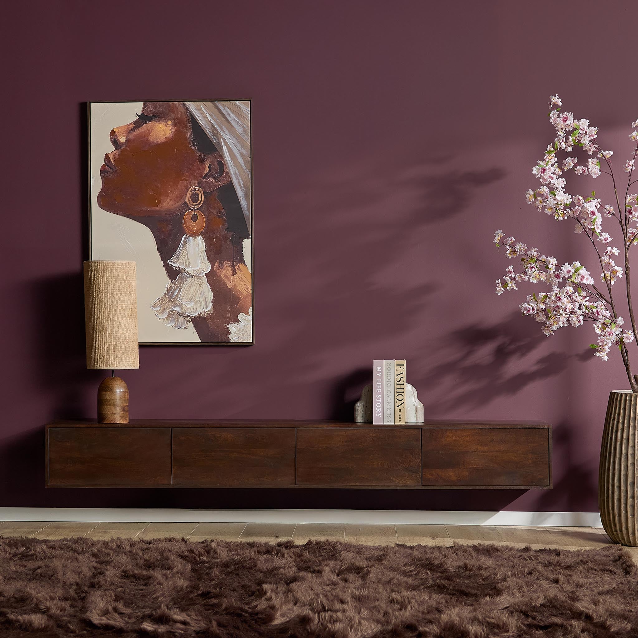 Zwevend tv meubel Vision bruin | 240 cm