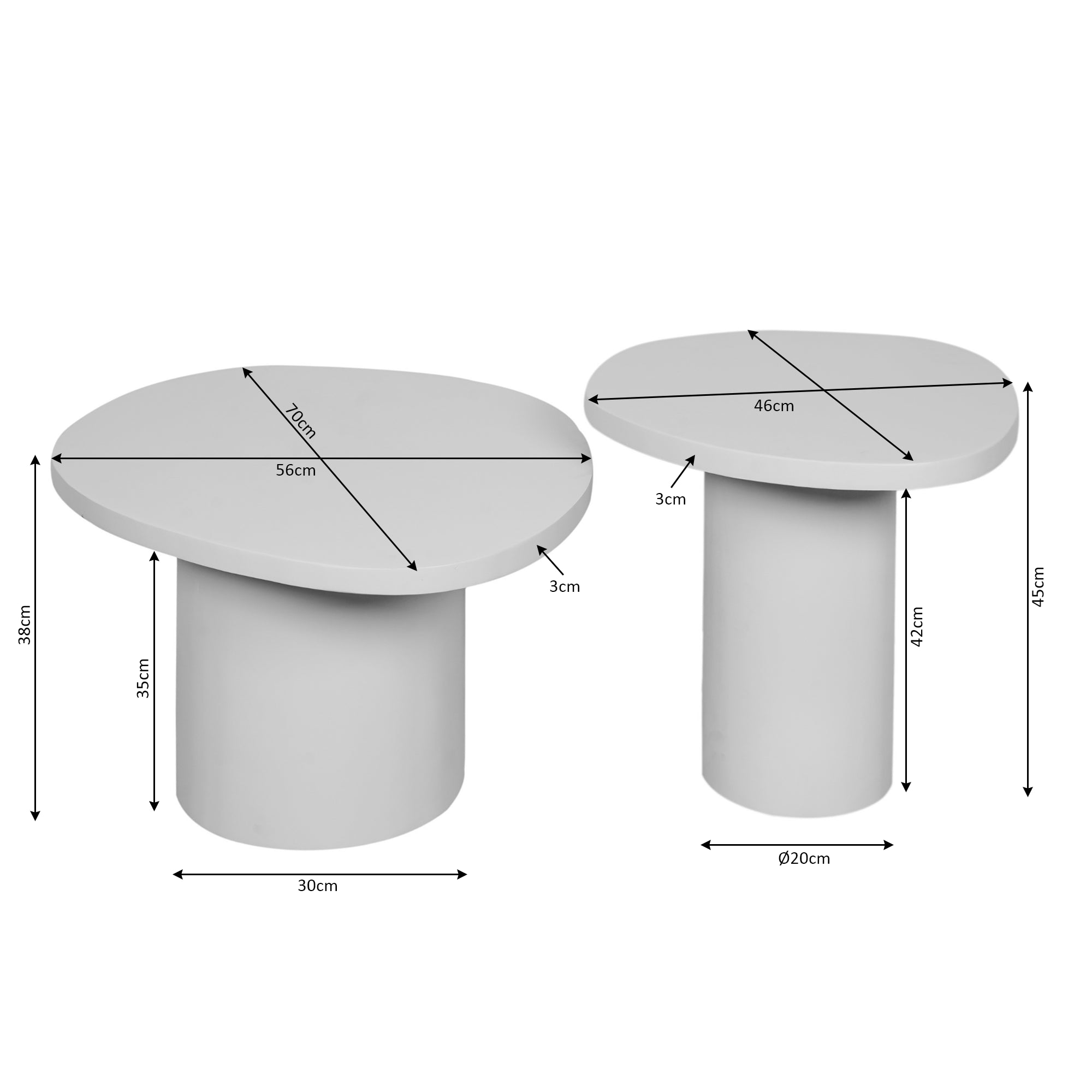 Salontafel Mirre | Brown | Set van 2