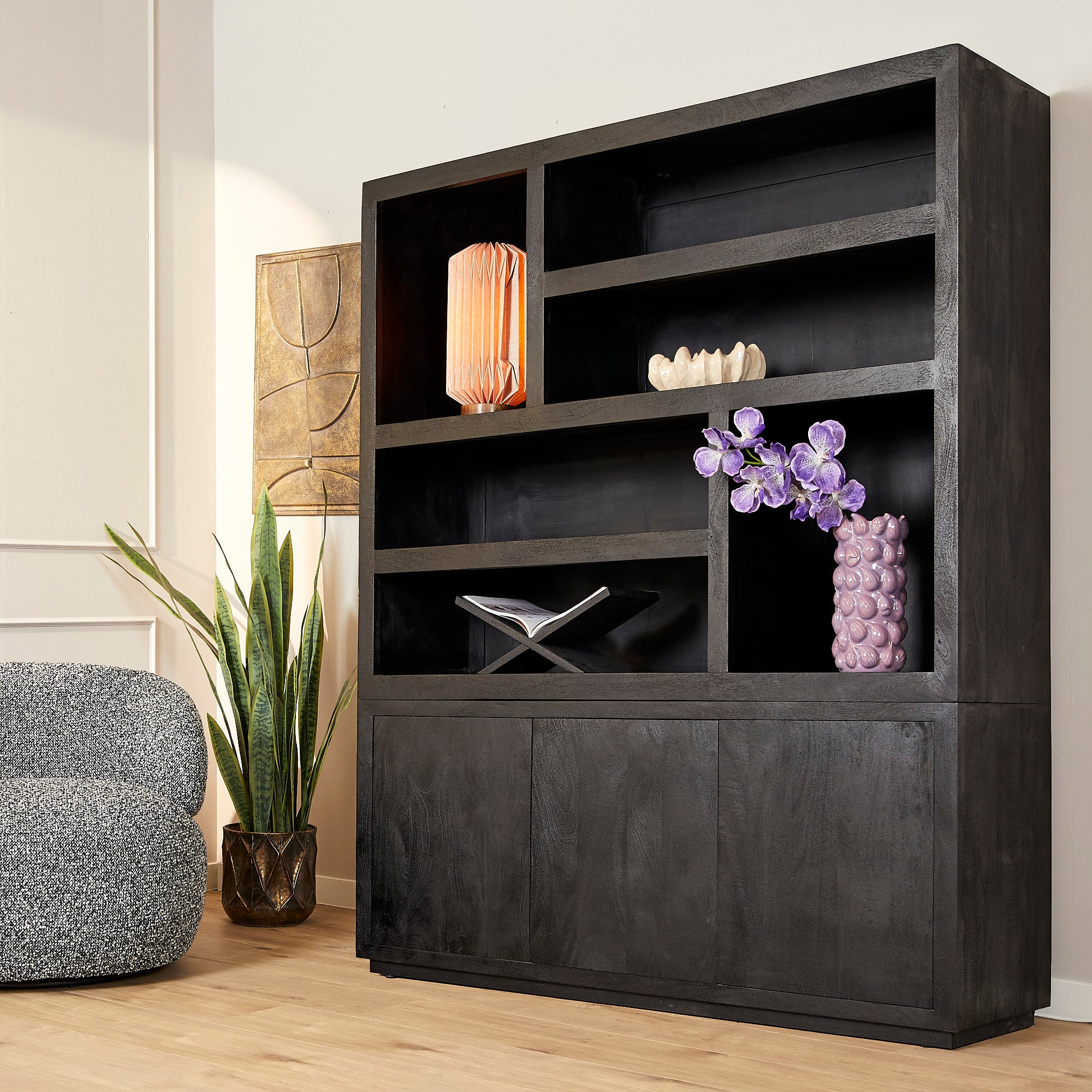 Vakkenkast Brussel Black XL | 160 cm