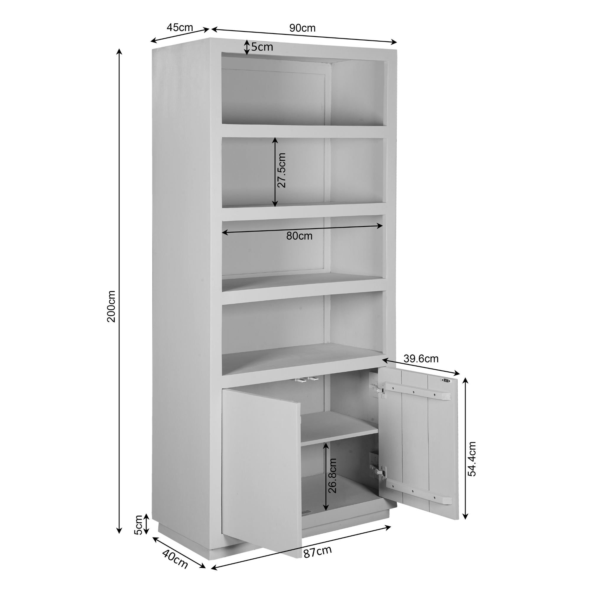 Boekenkast Brussel Brown | 90 cm