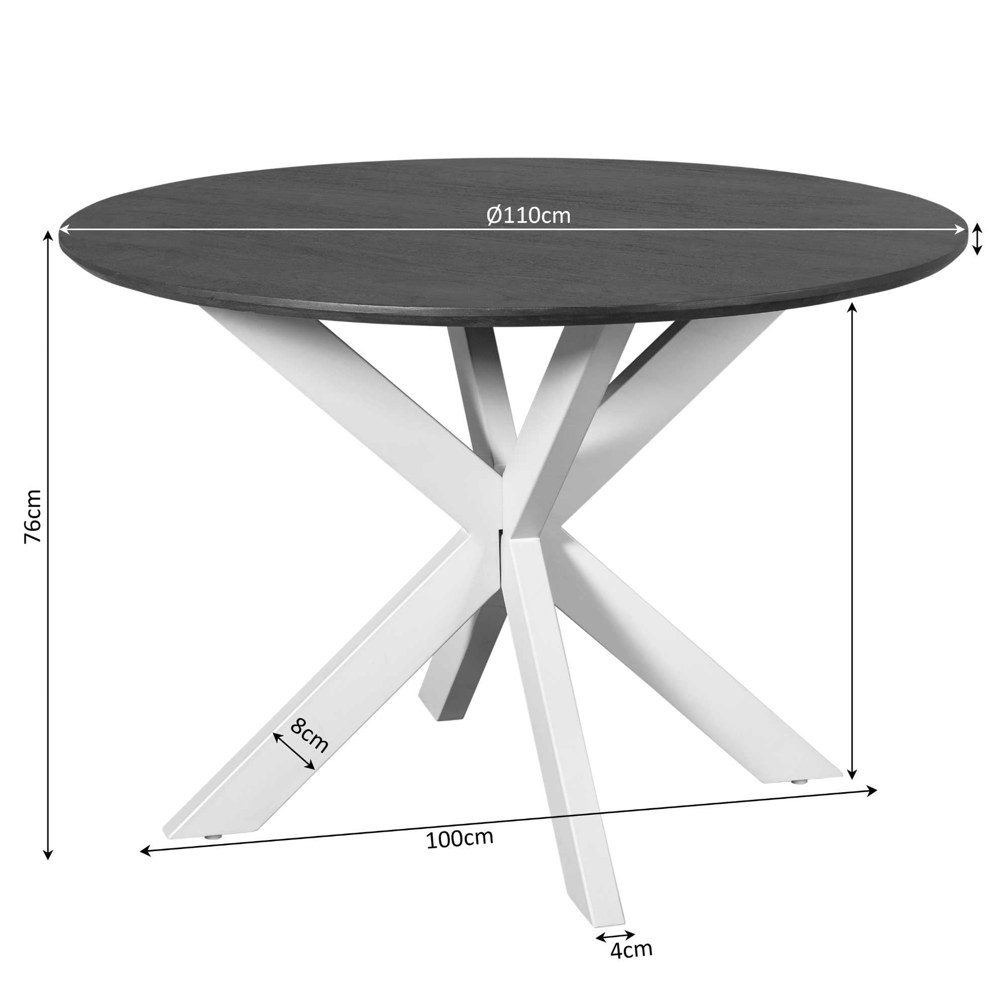 Eettafel Madison Brown | 110 cm | Poot Sand