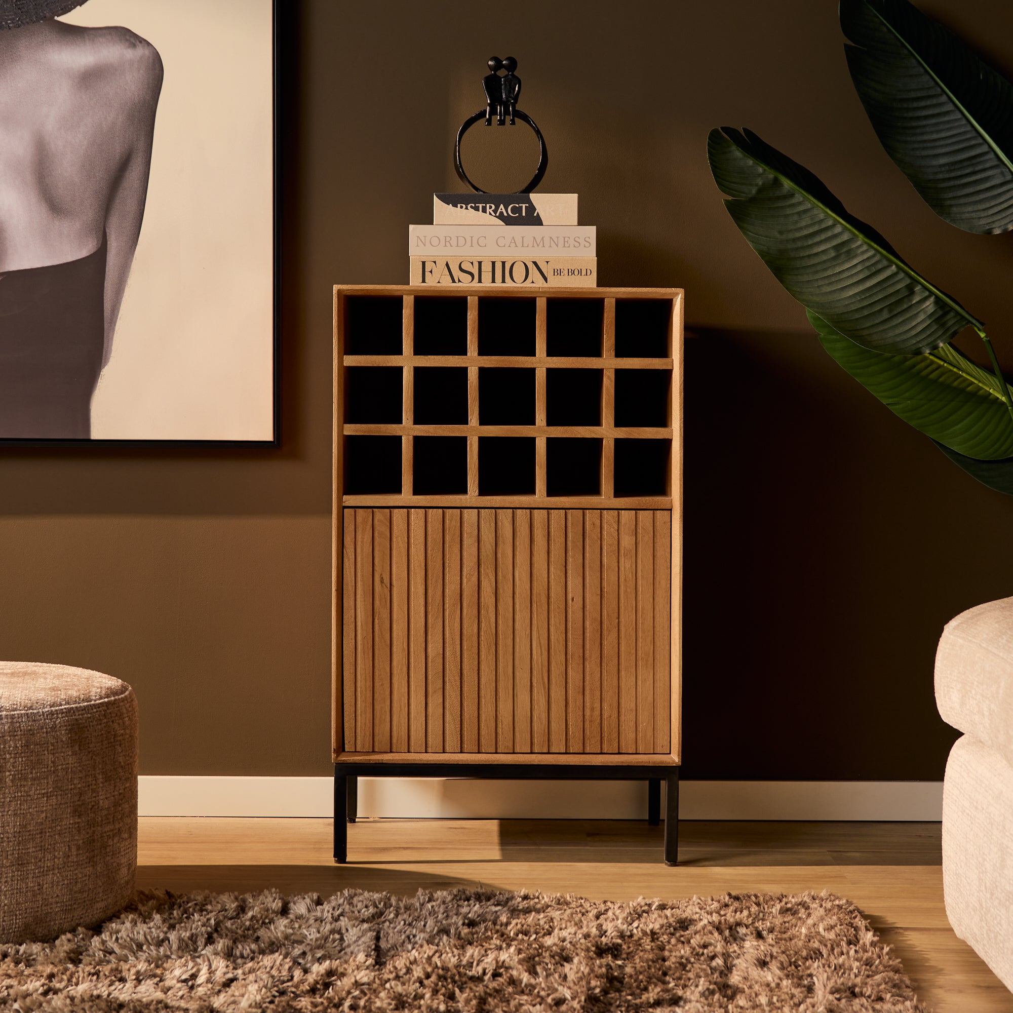 Wijnkast Madison Natural | 55 cm