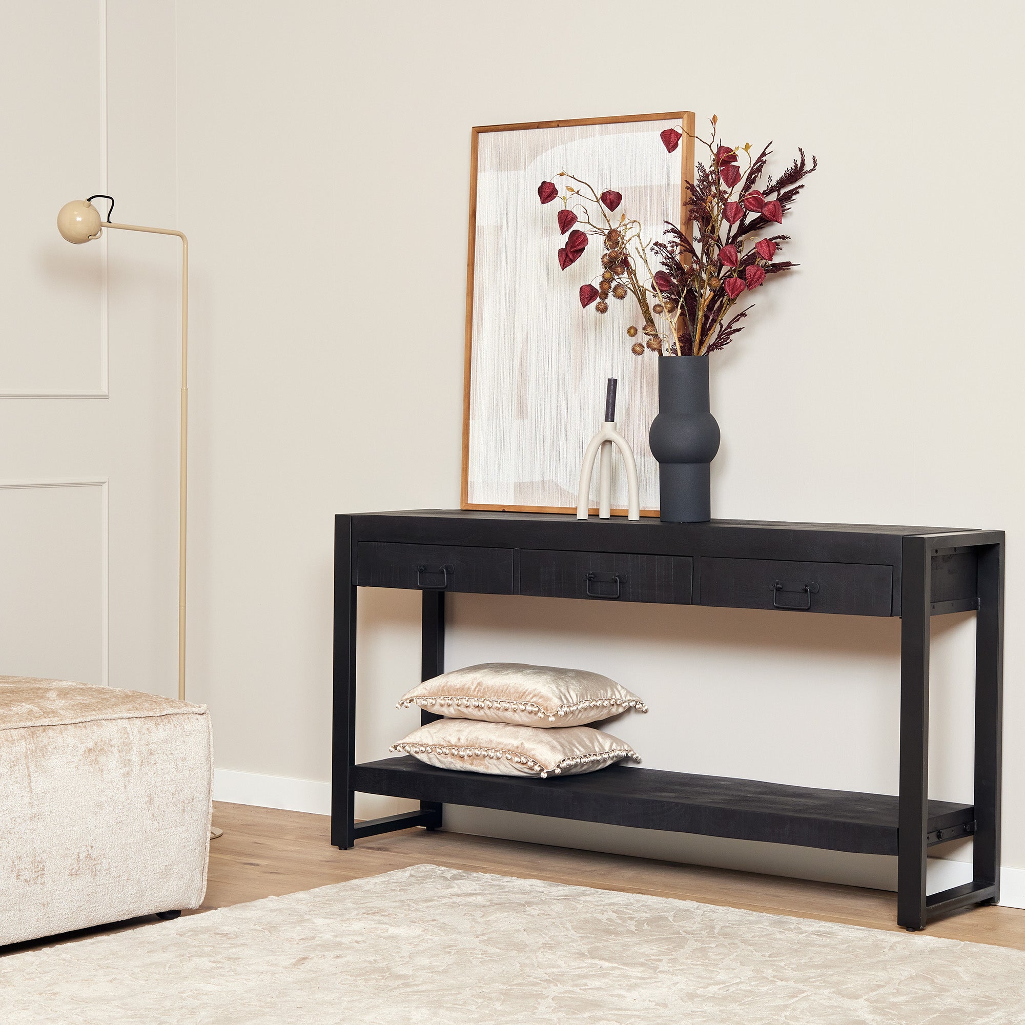 Consoletafel Boaz Black | 150 cm