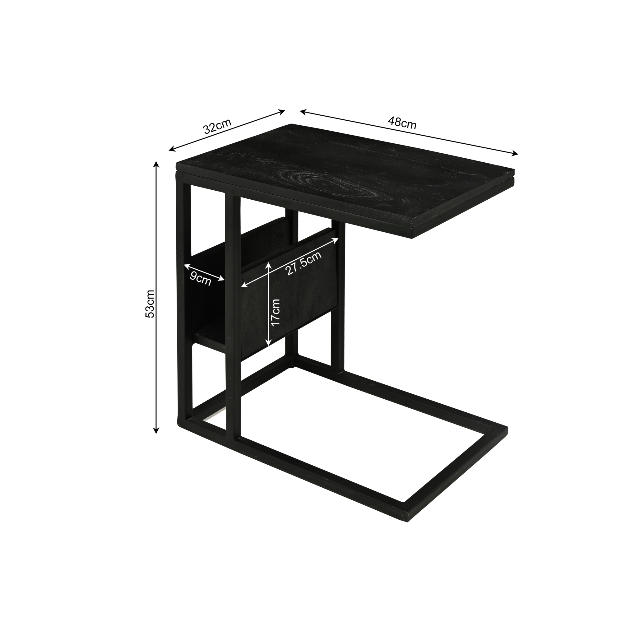 Bijzettafel | Zwart mangohout