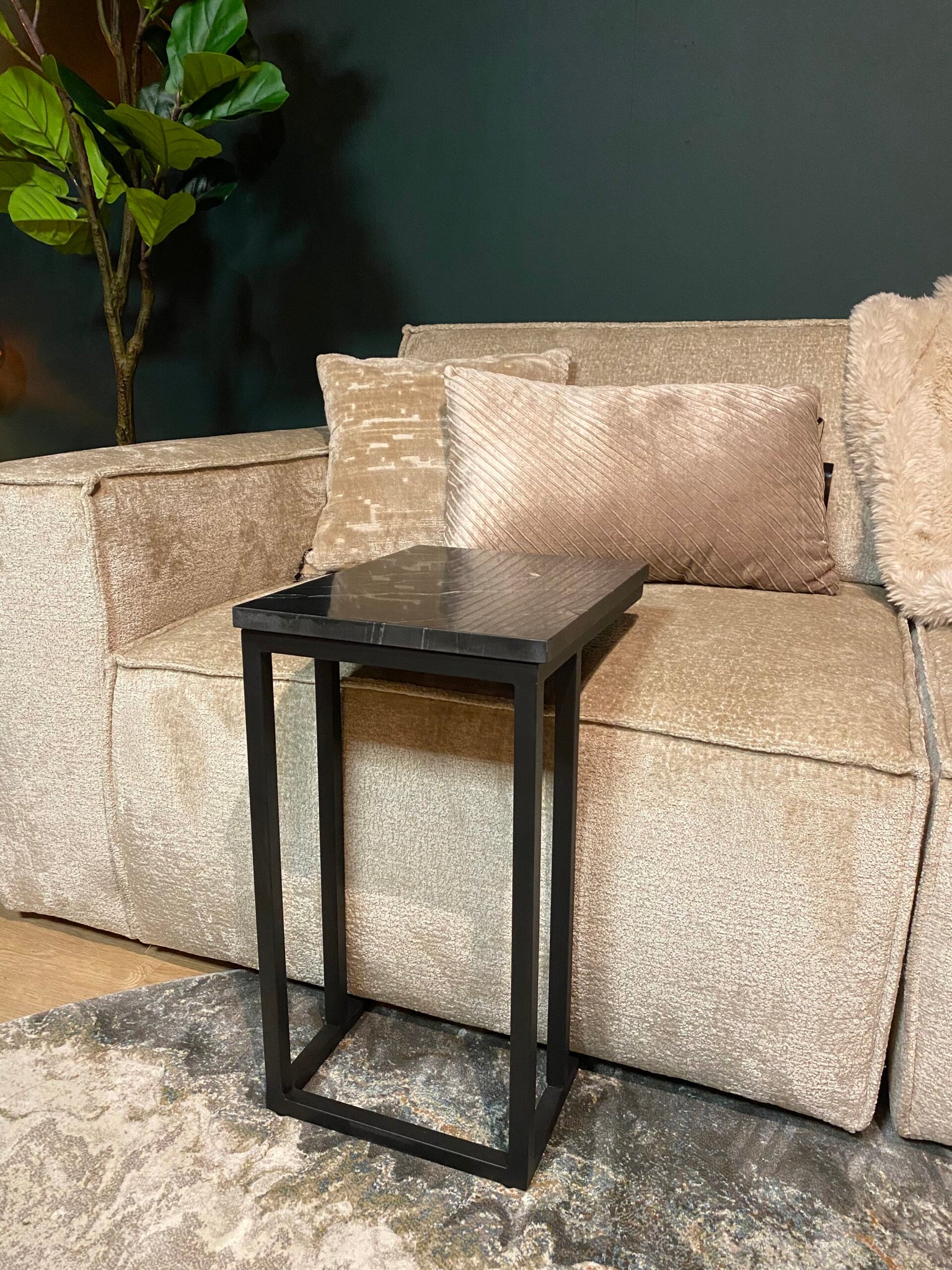 Bijzettafel Nova | Black marble