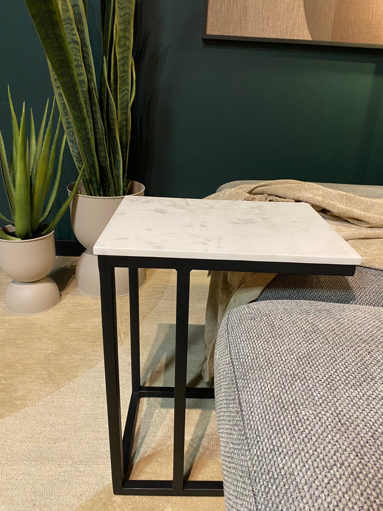 Bijzettafel Nova | White marble