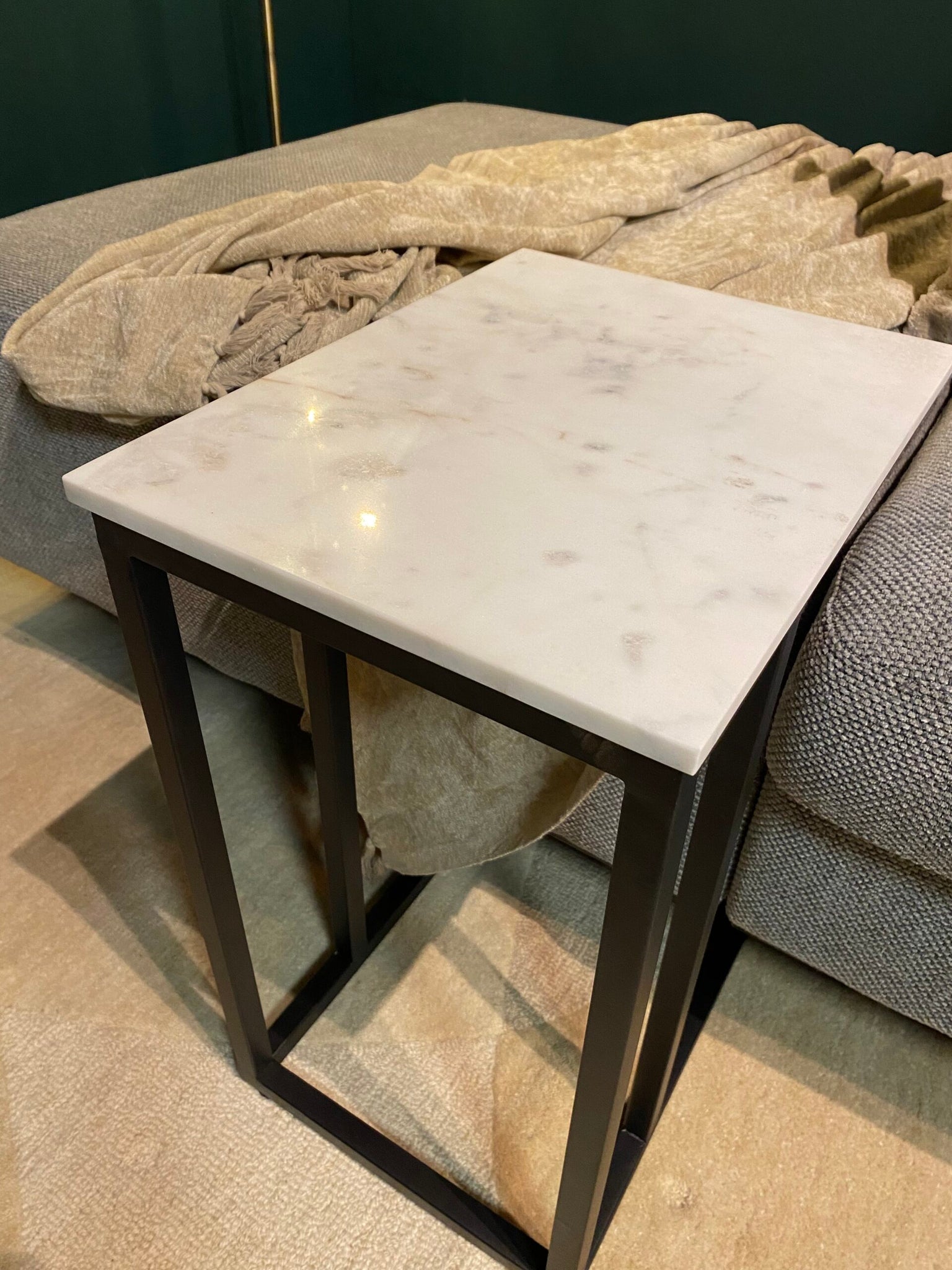 Bijzettafel Nova | White marble