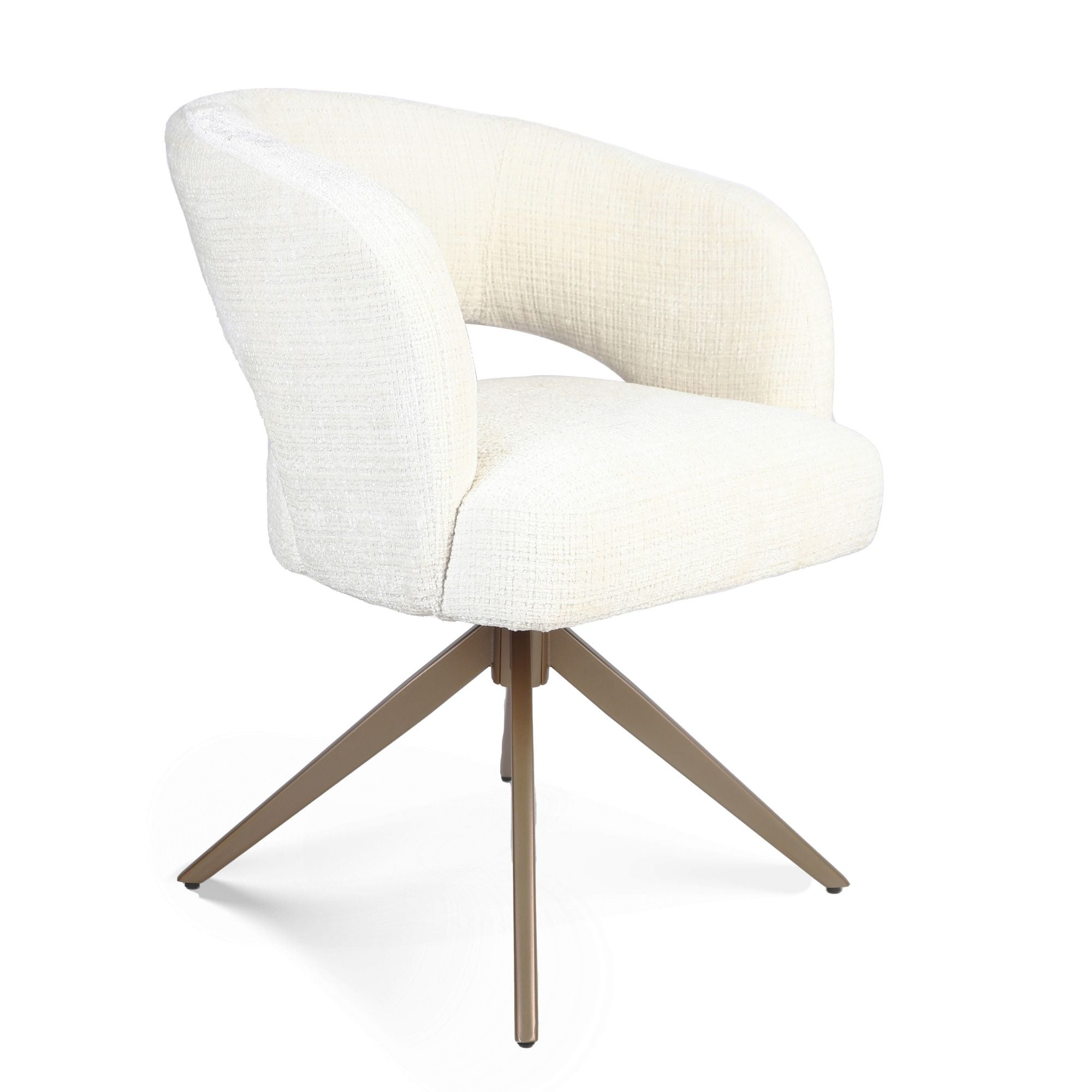 Eetkamerstoel Demi | Off White | Poot Bronze