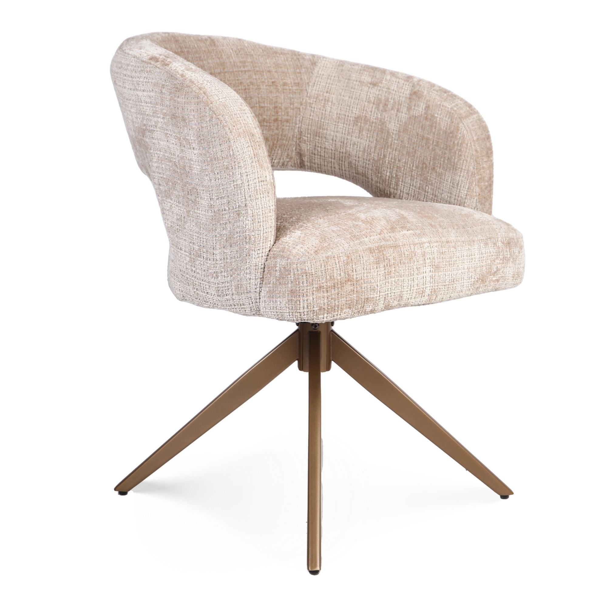 Eetkamerstoel Demi | Beige | Poot Bronze