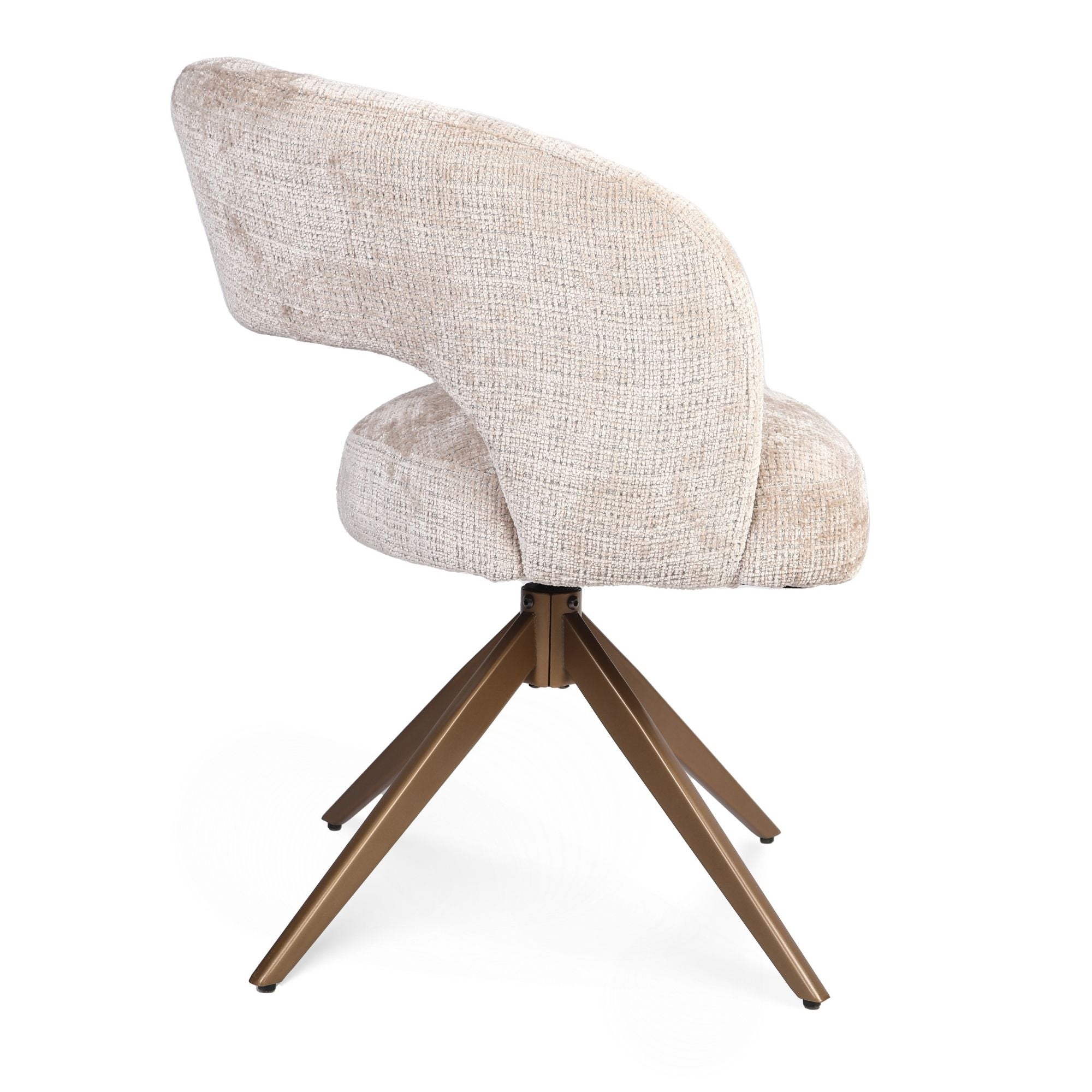 Eetkamerstoel Demi | Beige | Poot Bronze