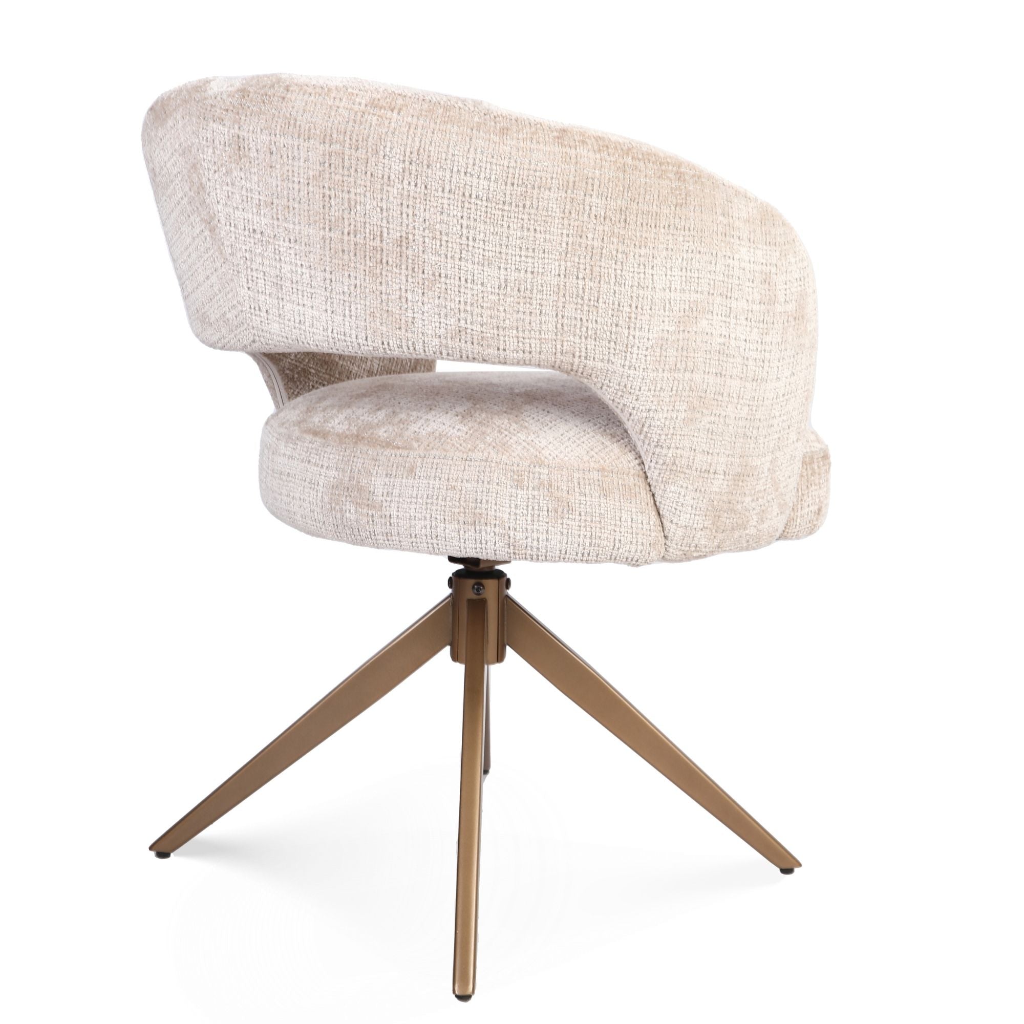 Eetkamerstoel Demi | Beige | Poot Bronze