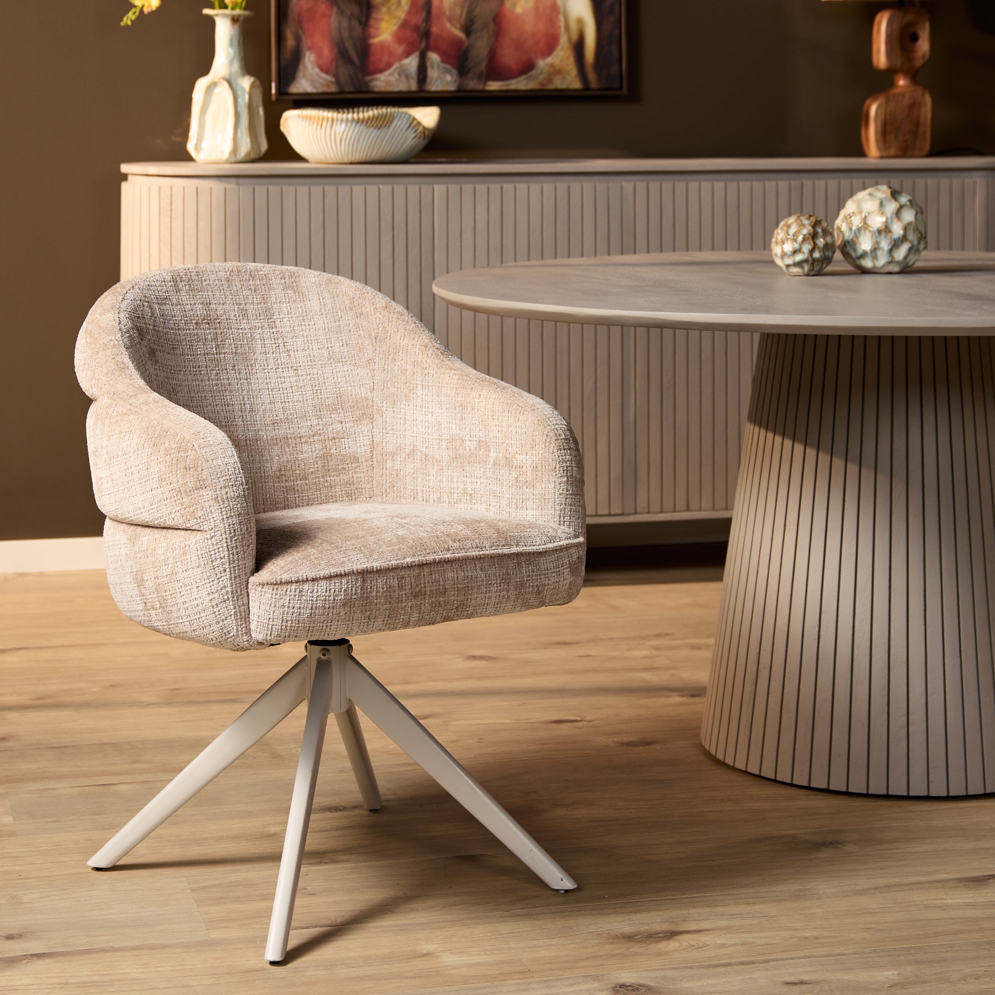 Eetkamerstoel Bella | Beige | Poot Sand