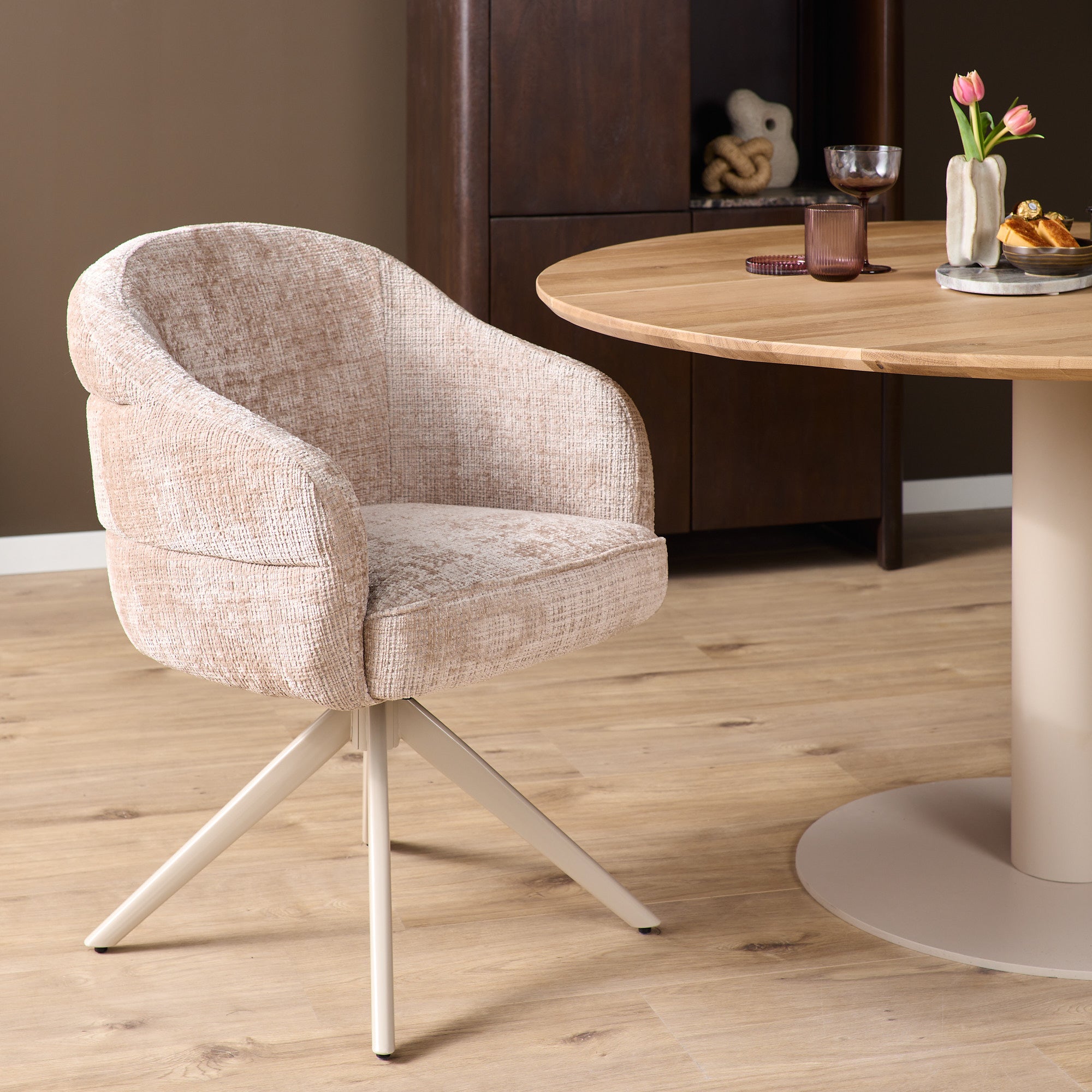 Eetkamerstoel Bella | Beige | Poot Sand