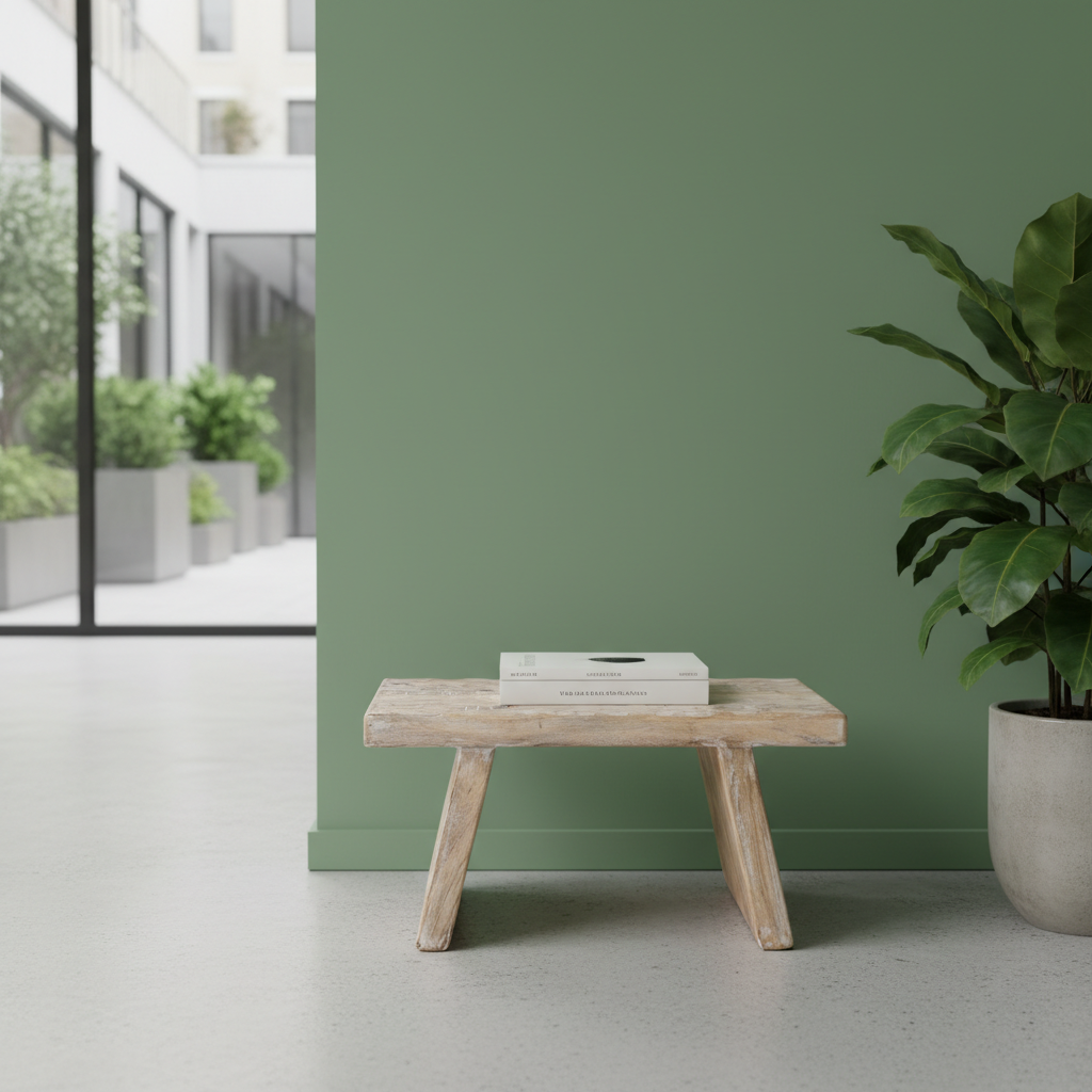 Mangohouten bijzettafel/kruk naturel - 40x25x20 cm