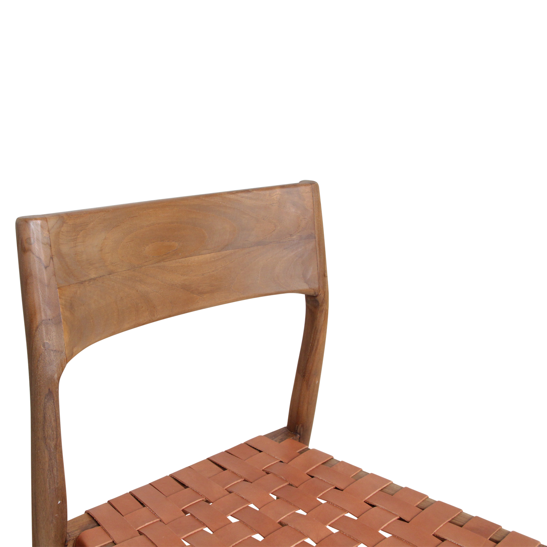 Freya teak eetkamerstoel met leer - Naturel (set van 2)