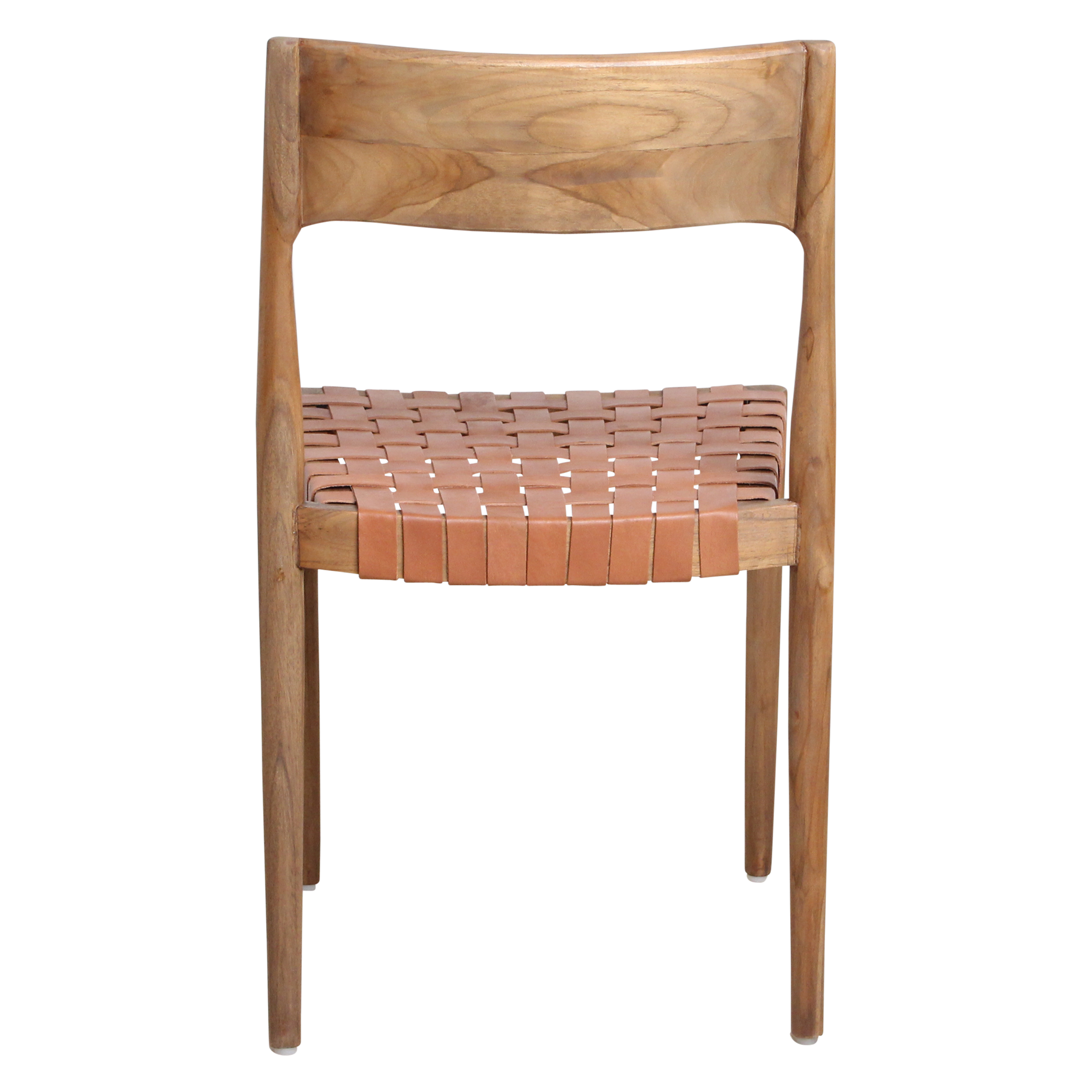 Freya teak eetkamerstoel met leer - Naturel (set van 2)