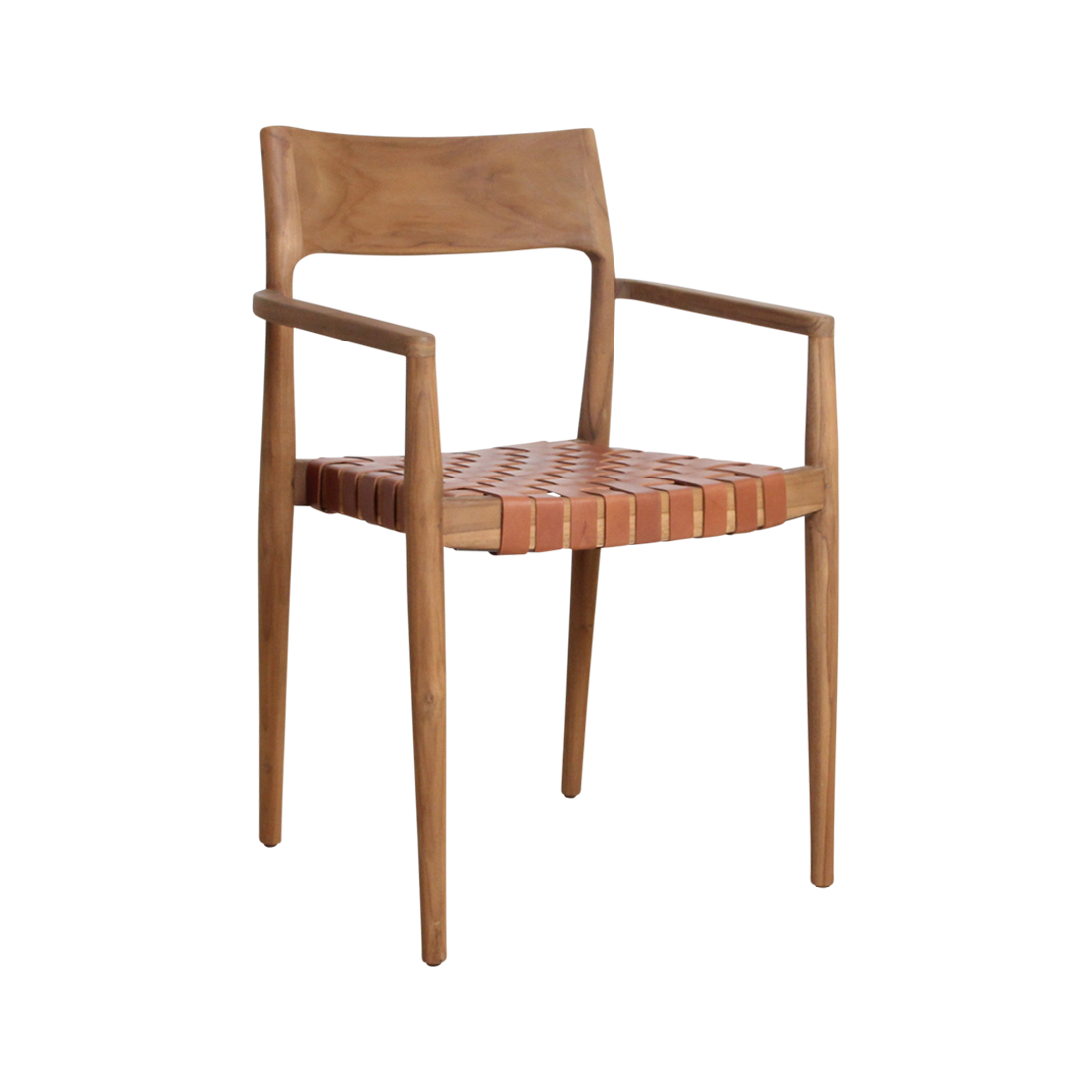 Freya teak eetkamerstoel met armleuning - Naturel (set van 2)