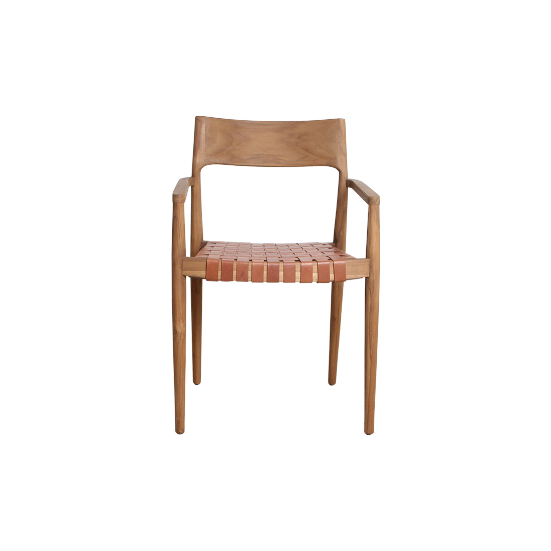 Freya teak eetkamerstoel met armleuning - Naturel (set van 2)