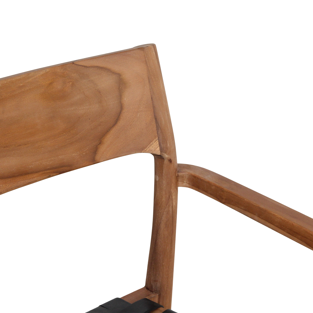Freya teak eetkamerstoel met armleuning - Zwart (set van 2)