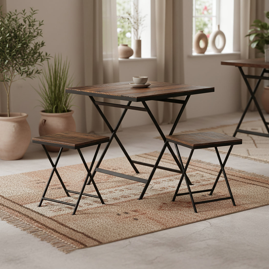 Factory inklapbare tafel - FSC-gerecycled hout - 60x60x76 cm