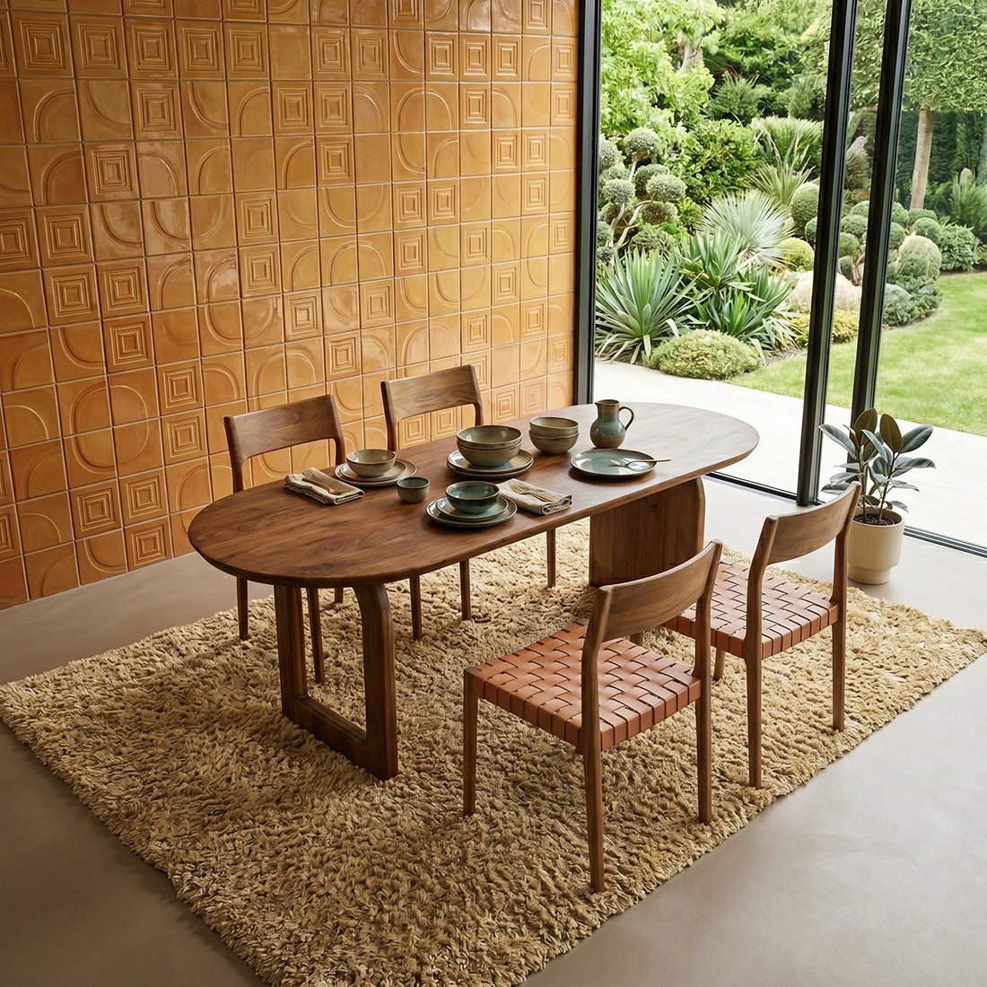 Bullnose eettafel brown - 240 - mix base